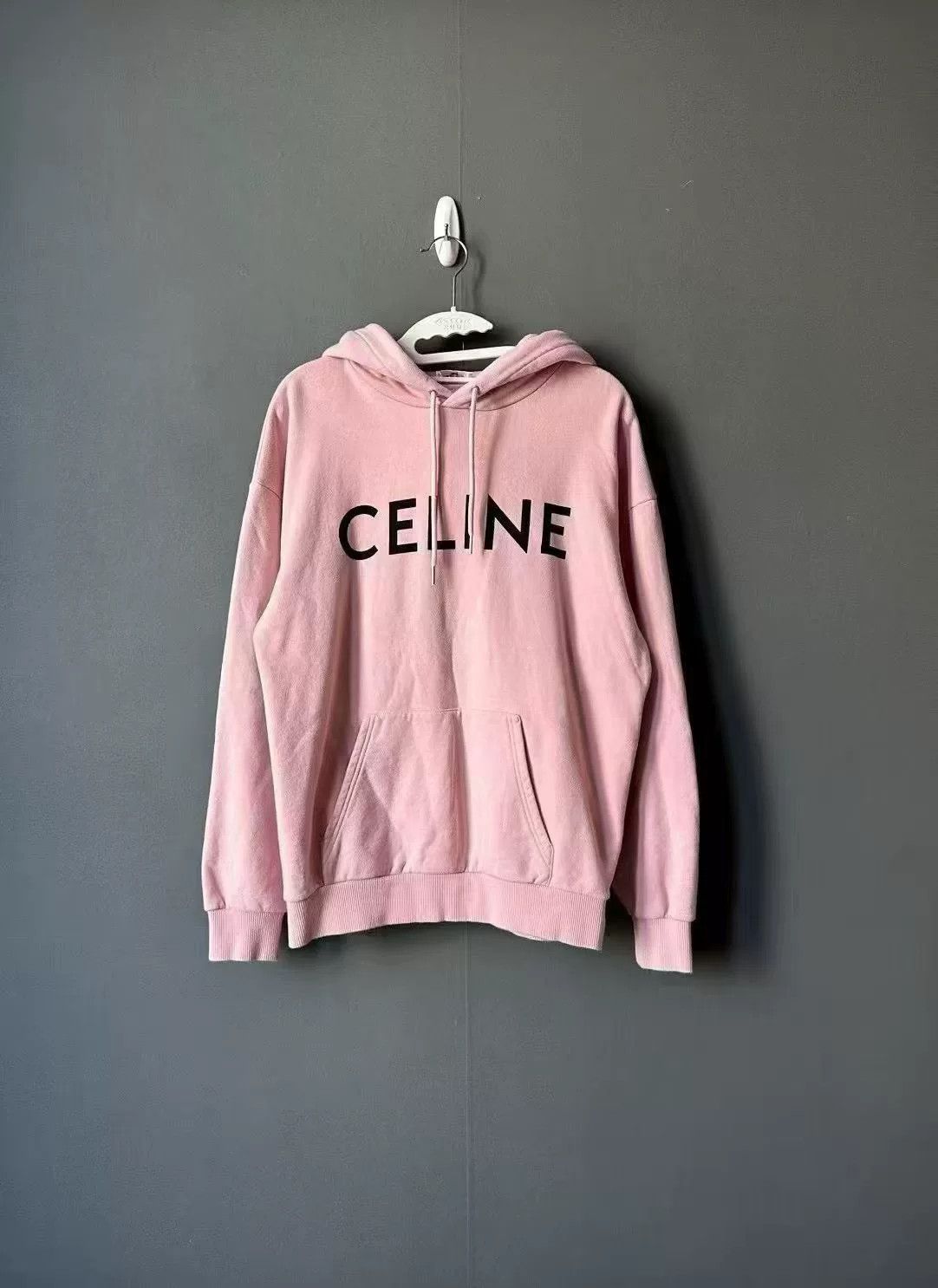 Japanese Brand Celine Pink Logo Hoodie Size S / US 4 / IT 40 - 1 Thumbnail