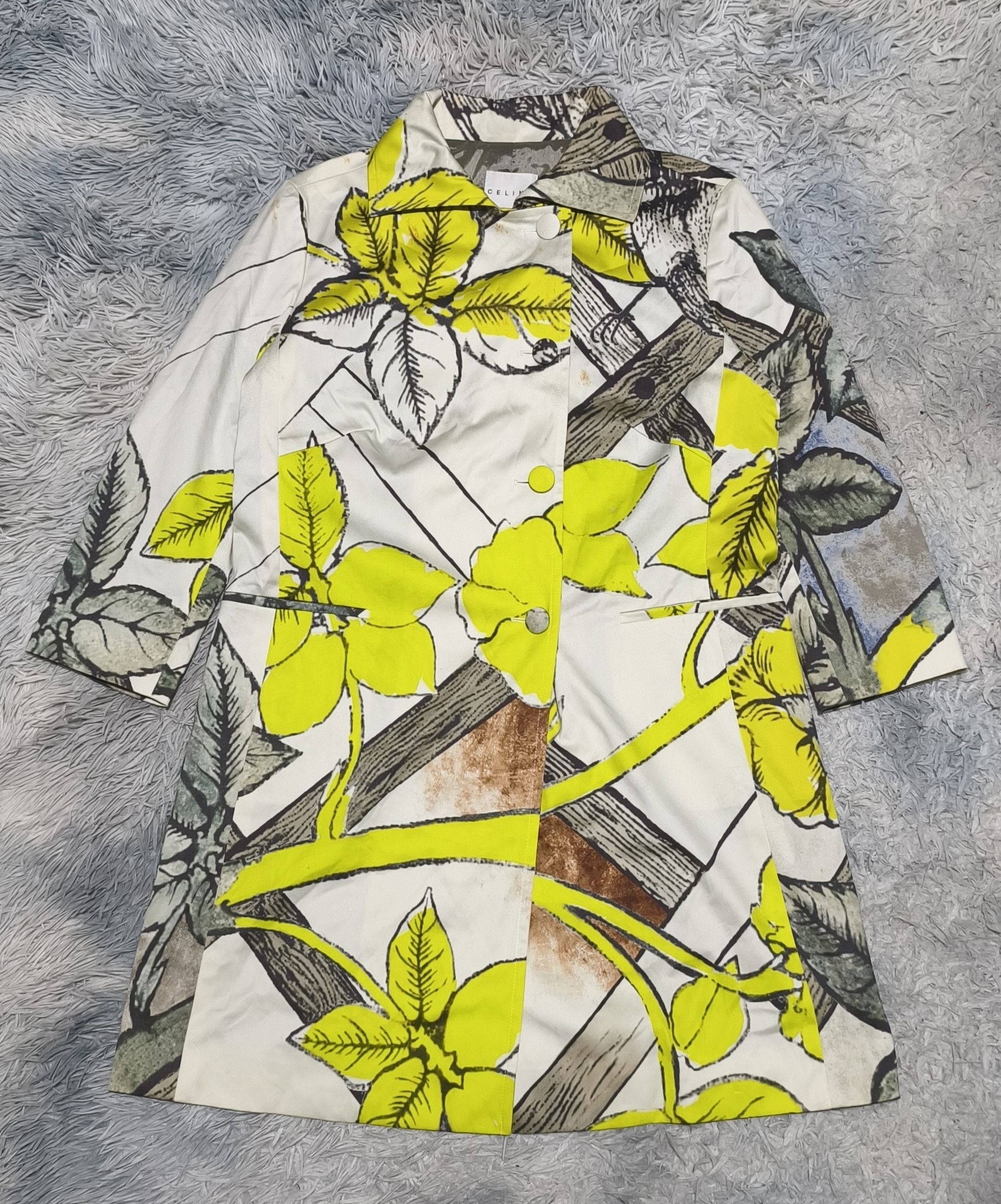 Celine Celine SS 2005 Multicolored Floral Trench Coat Size M / US 6-8 / IT 42-44 - 2 Thumbnail