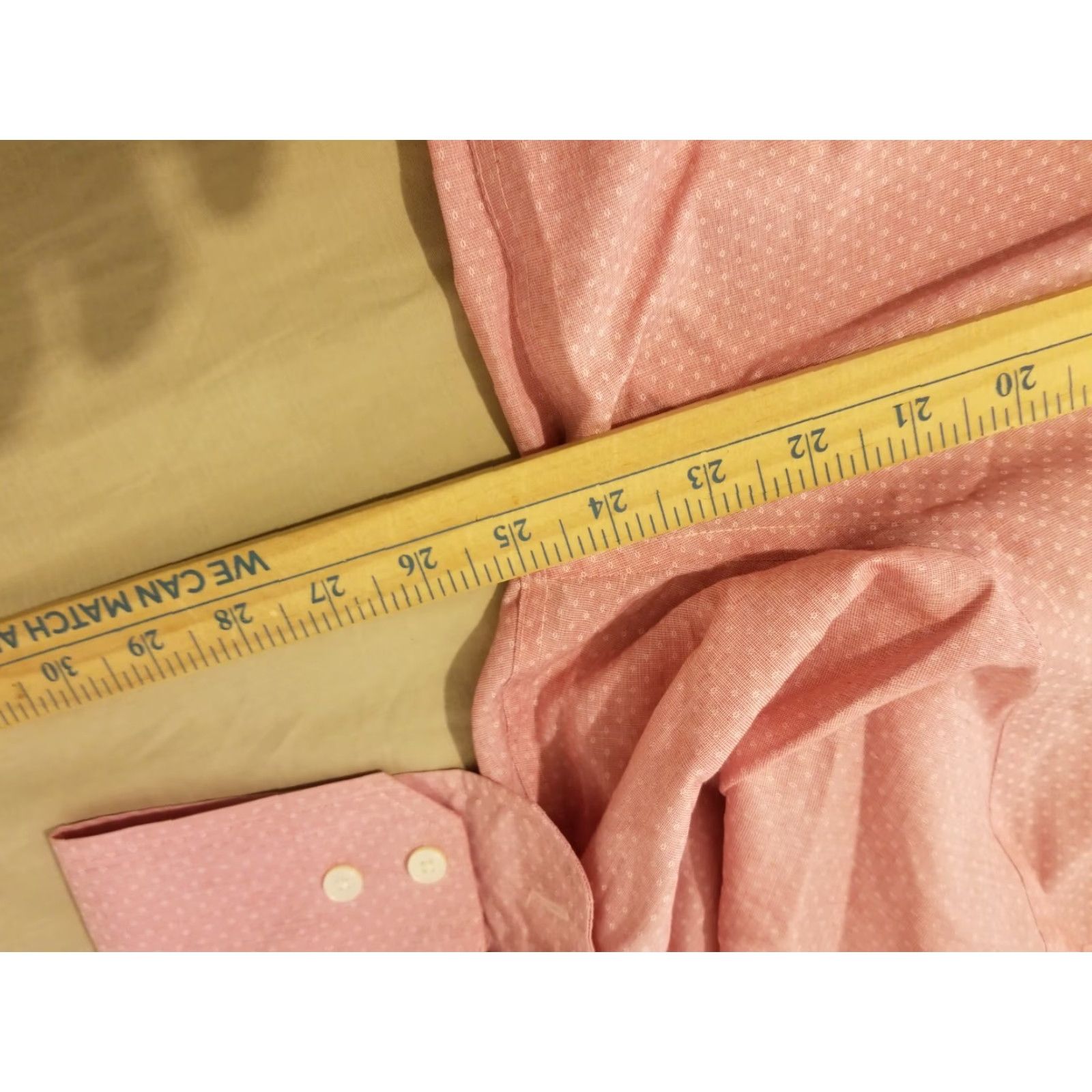 Banana Republic VINTAGE? Men Banana Republic Dress Shirt XL Pink Button Cotton Size 46R - 4 Thumbnail