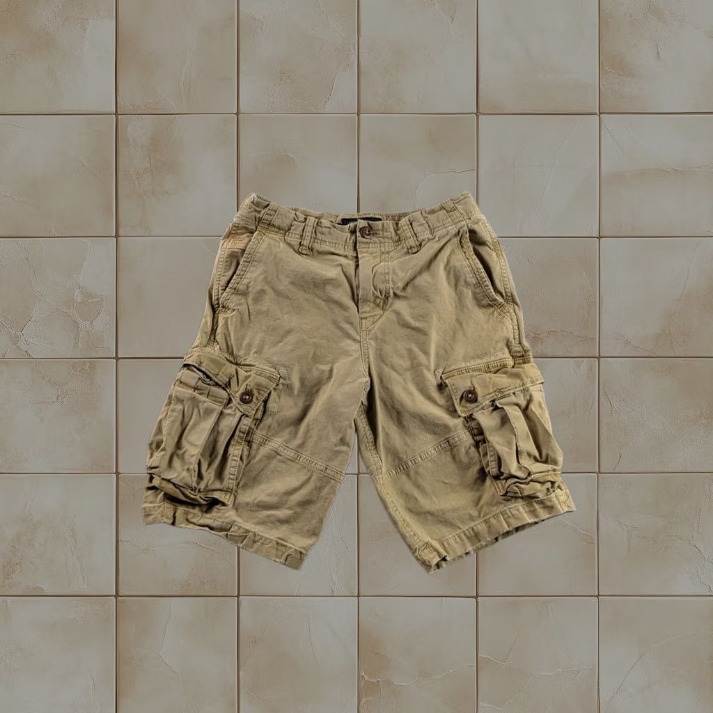 American Eagle Cargo Shorts Mens 28 Khaki Paratrooper Next Level Flex Y2K Style Casual Outdoor in Silver, Men's