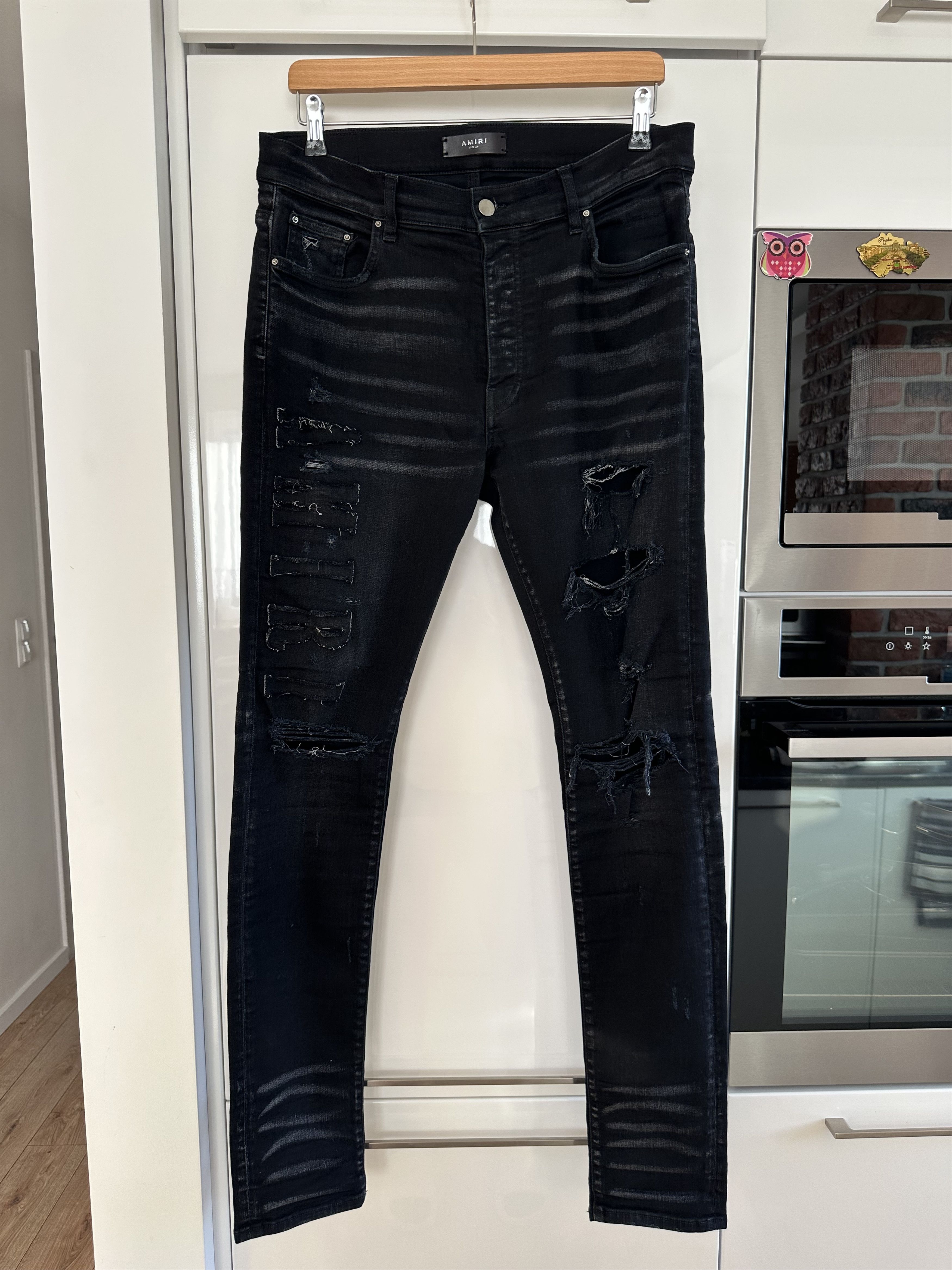 Amiri Amiri Jeans Logo Applique Aged Black | Grailed