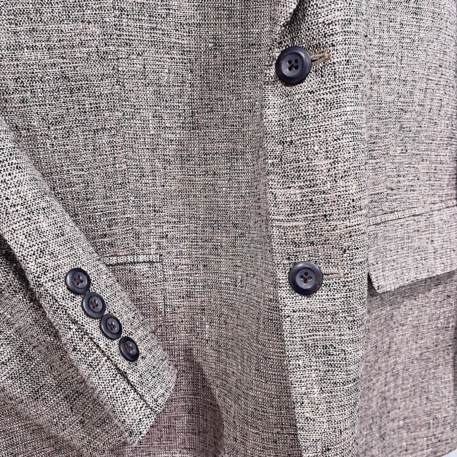 Other Savile Row 100% Silk Basketweave Sport Coat Jacket Taupe 46L Size 46L - 3 Thumbnail