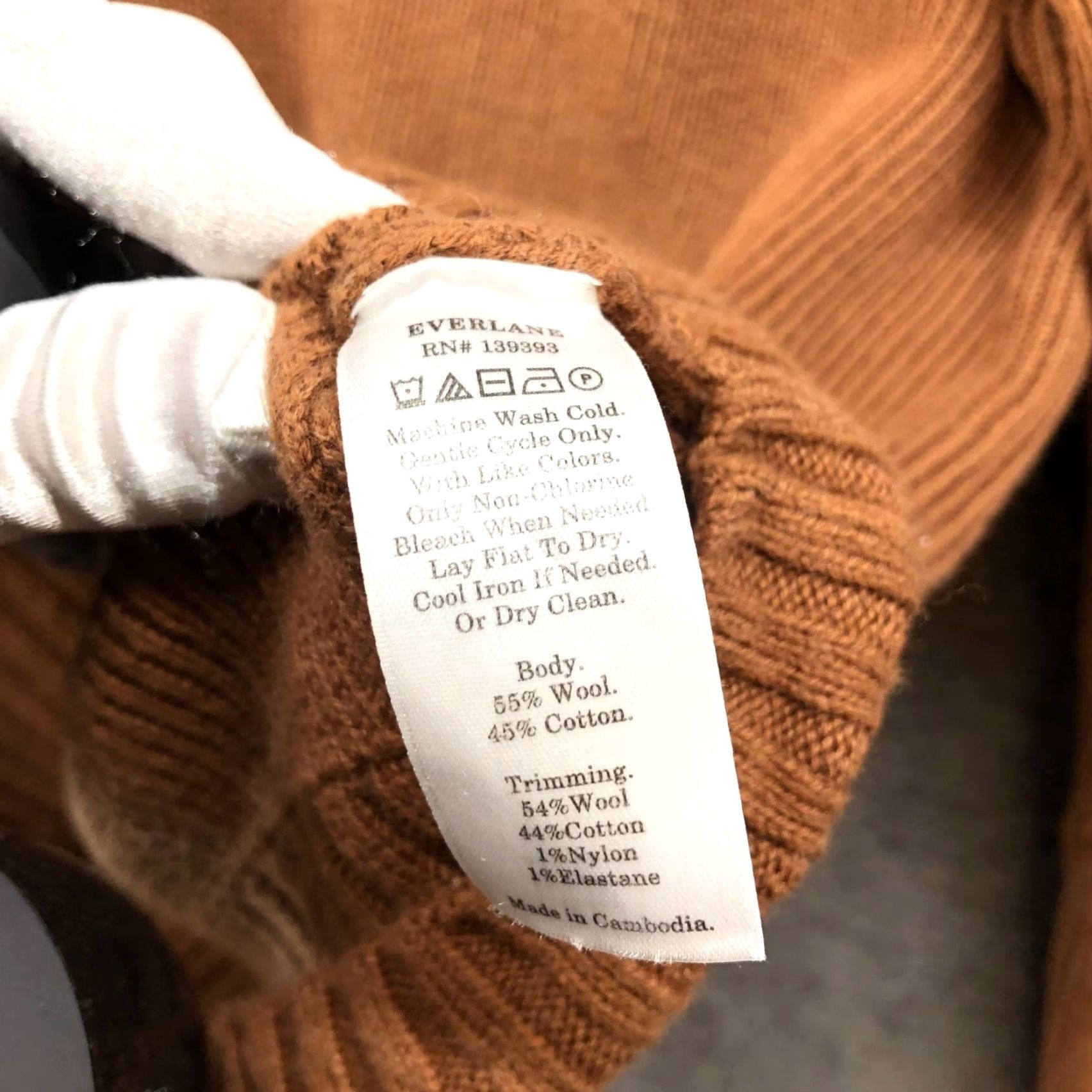 Everlane Everlane Mariner Sweater Womens XXS Camel Tan Wool Blend Collared Split Neck Pullover Knit Wool Cotton Solid Casual Winter Fall Preppy Stadium? Wait. Size XS / US 0-2 / IT 36-38 - 6 Thumbnail