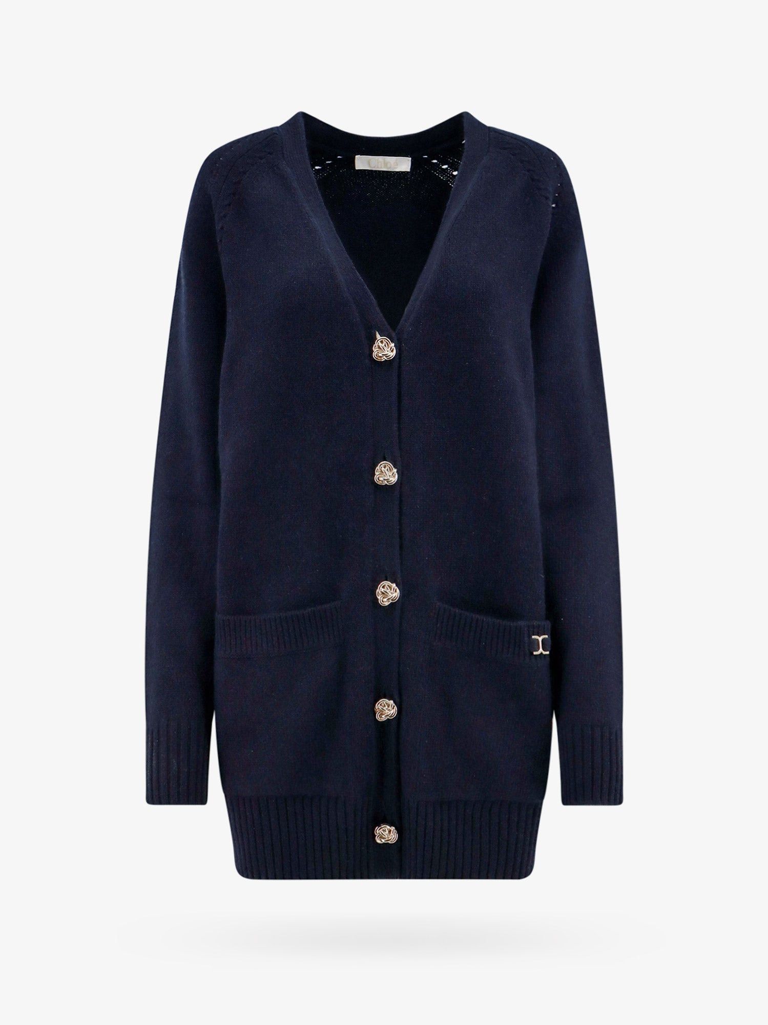 image of Chloe Cardigan Woman Blue Knitwear, Women's (Size Small)