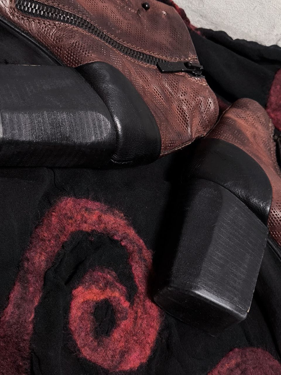 A.S.98 A.S.98 Air Step ankle boots burgundy black leather Size 38 Size US 7.5 / IT 37.5 - 9 Thumbnail