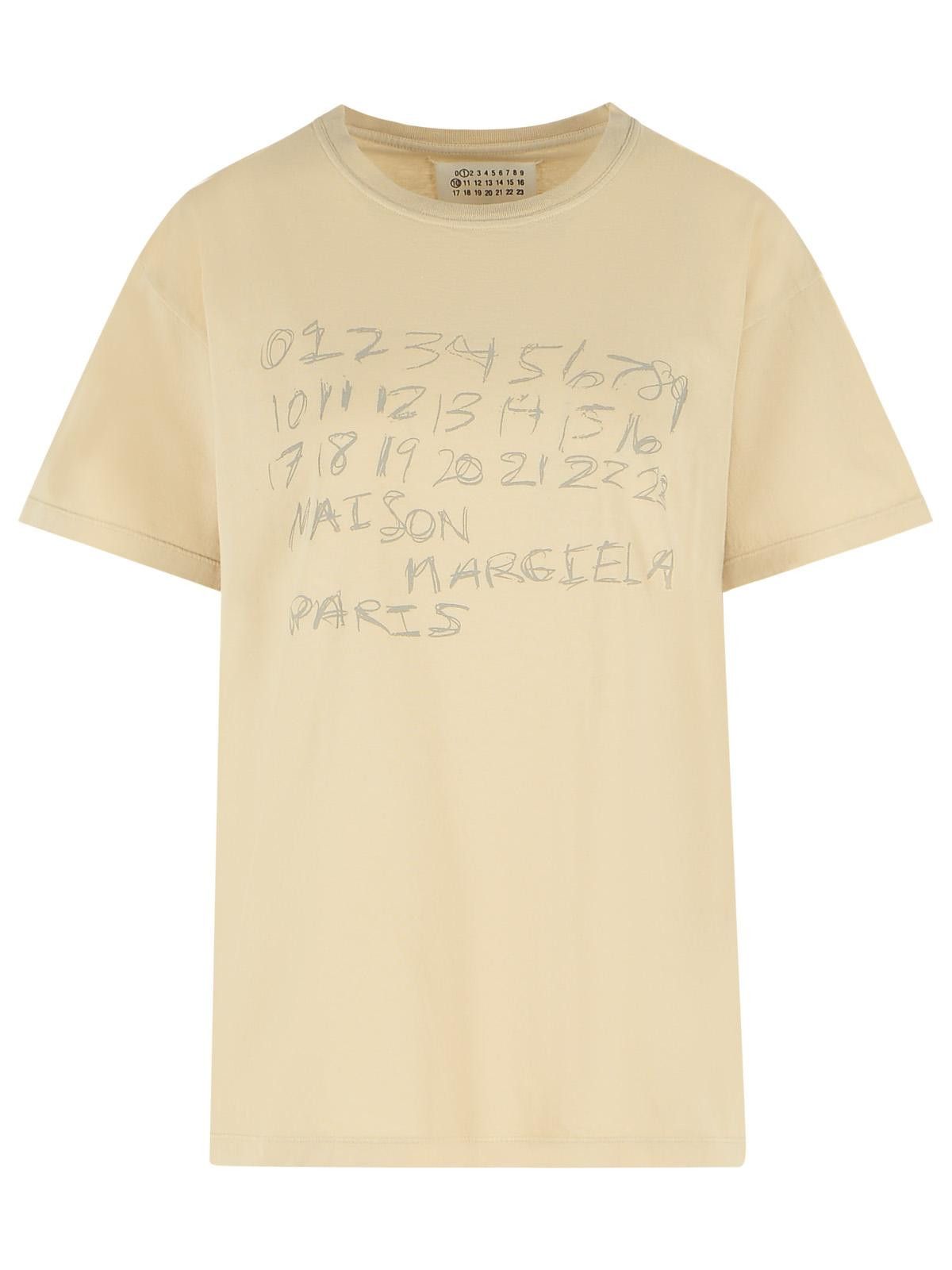 Maison Margiela MAISON MARGIELA Ivory Cotton T-Shirt Size S / US 4 / IT 40 - 1 Thumbnail