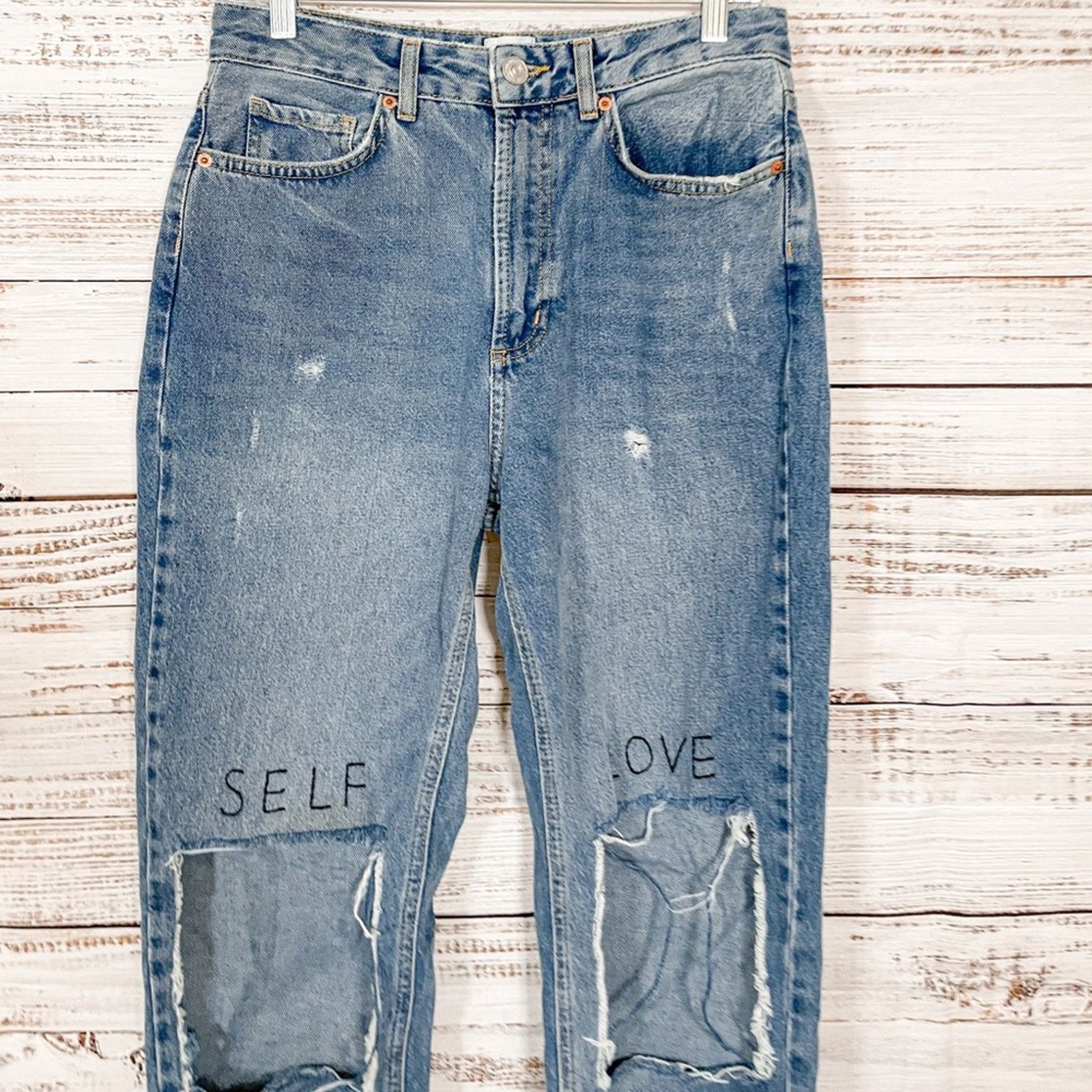 Bdg BDG High Waisted Cut Out Knee Mom Jeans, EUC, Size 27 Size 27" / US 4 / IT 40 - 2 Thumbnail