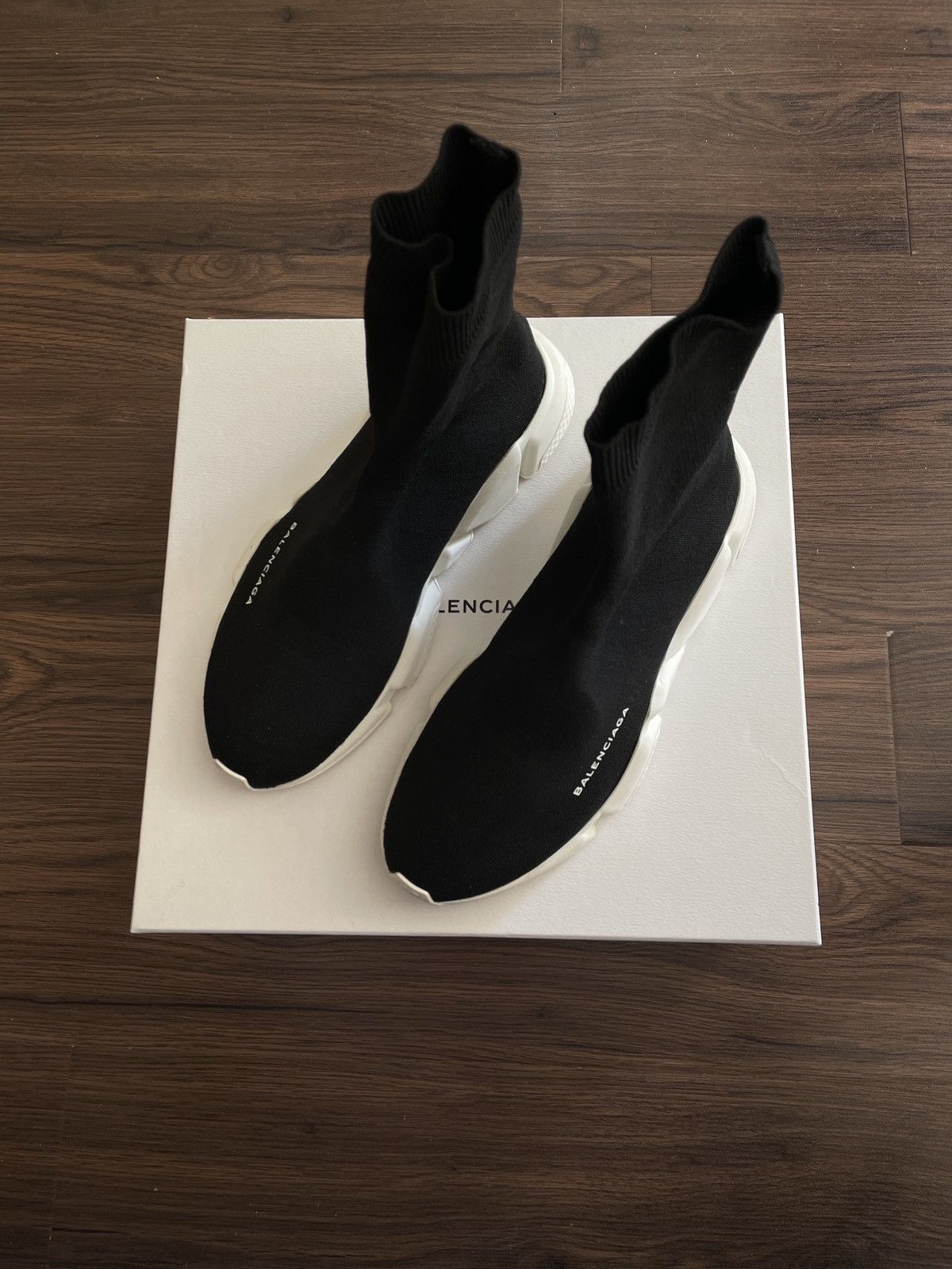 image of Balenciaga Sock Trainer High Shoes in Black, Men's (Size 9)