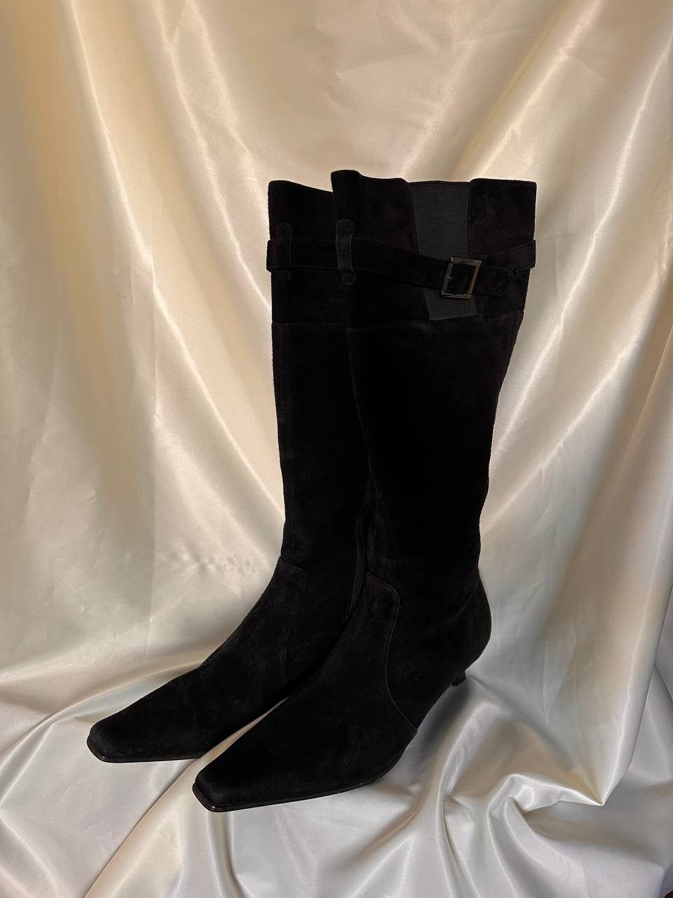 Vintage Vintage suede black kitten heels boots Size US 8.5 / IT 38.5 - 2 Thumbnail