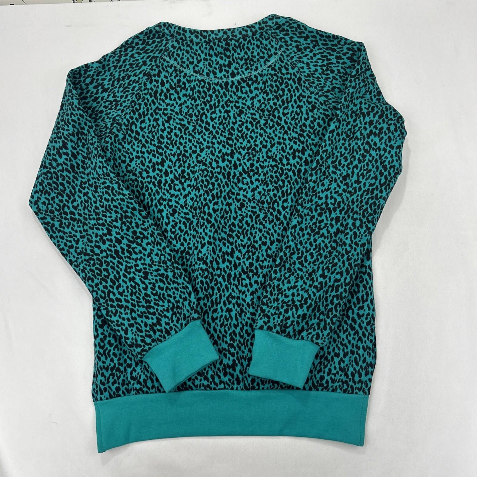Designer JUN & IVY vintage animal print green black sweatshirt Sz-XS Size XS / US 0-2 / IT 36-38 - 6 Thumbnail