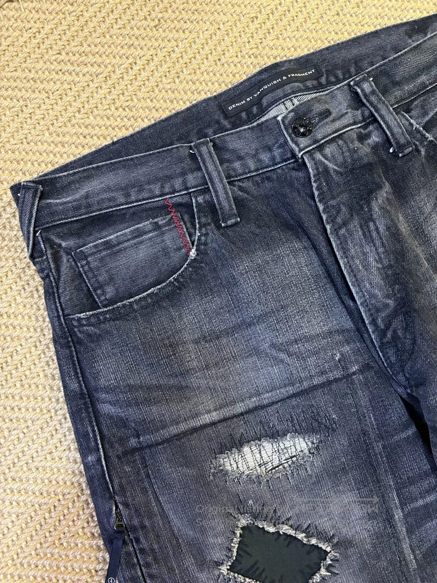 Vanquish denim by vanquish & fragment distressed jeans. Size US 36 / EU 52 - 5 Thumbnail