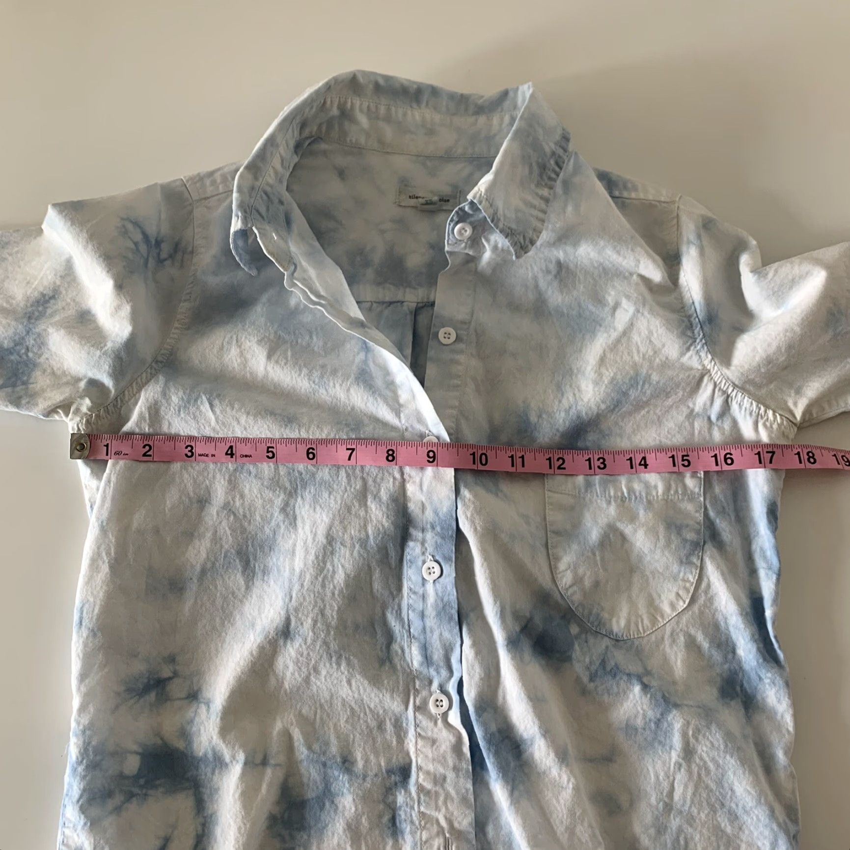 Vintage Silence + Noise Button-Up Long Sleeve Tie Dye Blue Women's XS Shirt Size XS / US 0-2 / IT 36-38 - 3 Thumbnail