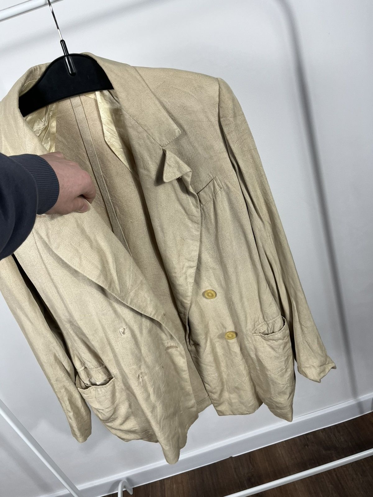 Other Vintage Mens Beige Double Breasted Blazer Tailored Jacket Size US S / EU 44-46 / 1 - 10 Thumbnail