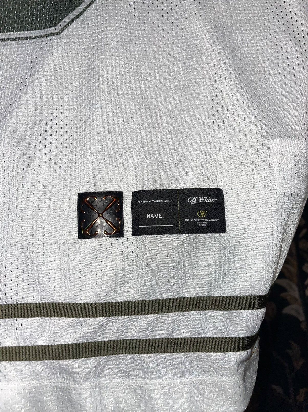 Off-White Off-White White and Gray Mesh Jersey Size US XL / EU 56 / 4 - 4 Thumbnail