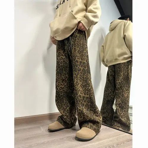 Jean leopard print wide leg jeans Size US 32 / EU 48 - 4 Thumbnail
