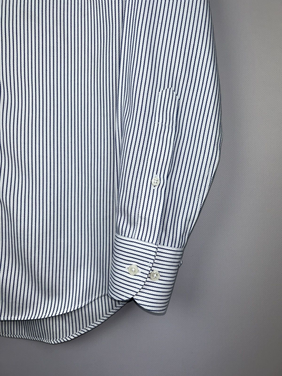 Designer × Suitsupply Suitsupply Traveller Striped White Blue Shirt Size 36/14 Size US S / EU 44-46 / 1 - 6 Thumbnail