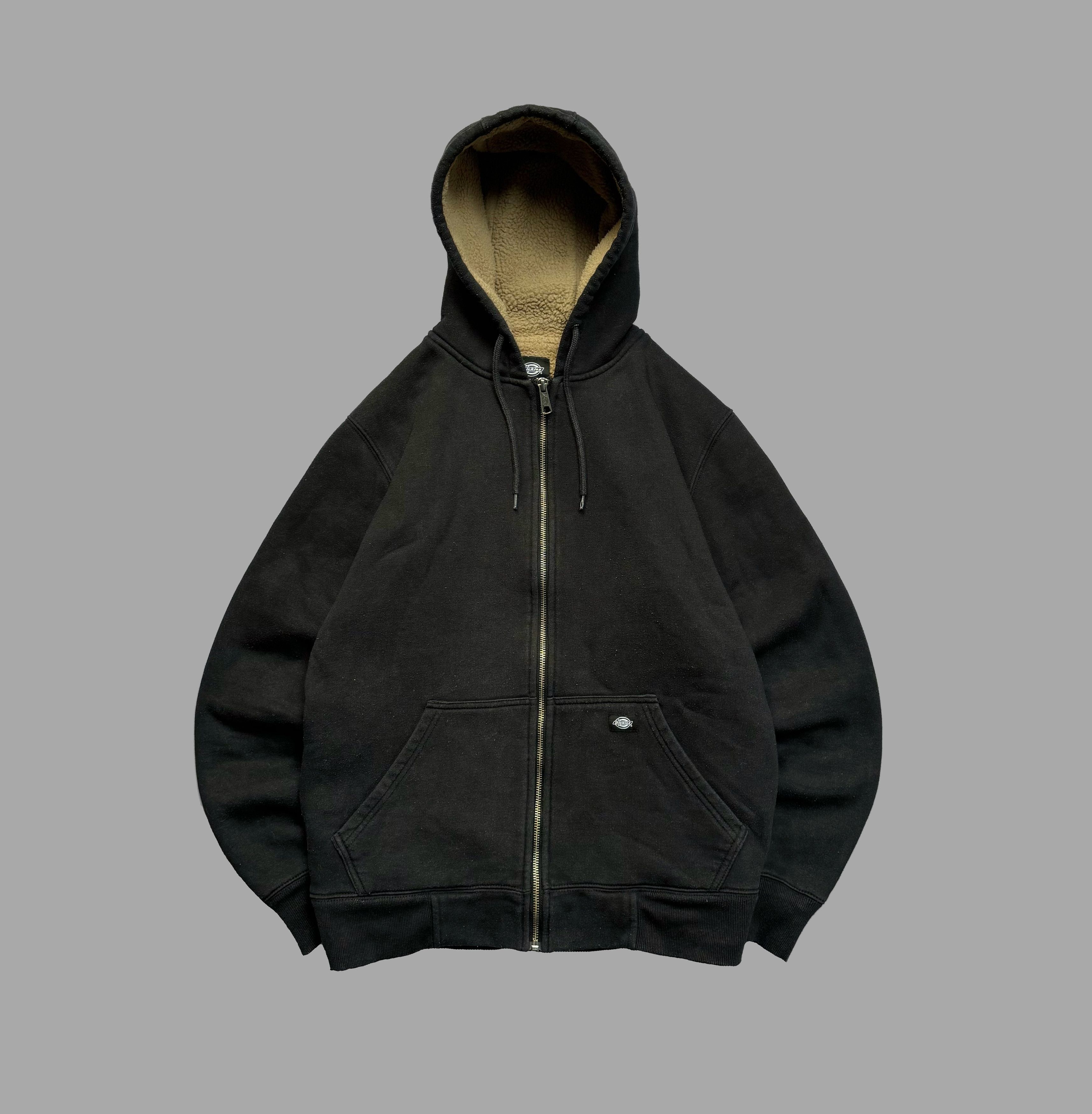 DICKIES VINTAGE SHERPA LINED FLEECE HOODIE BAGGY SKATE