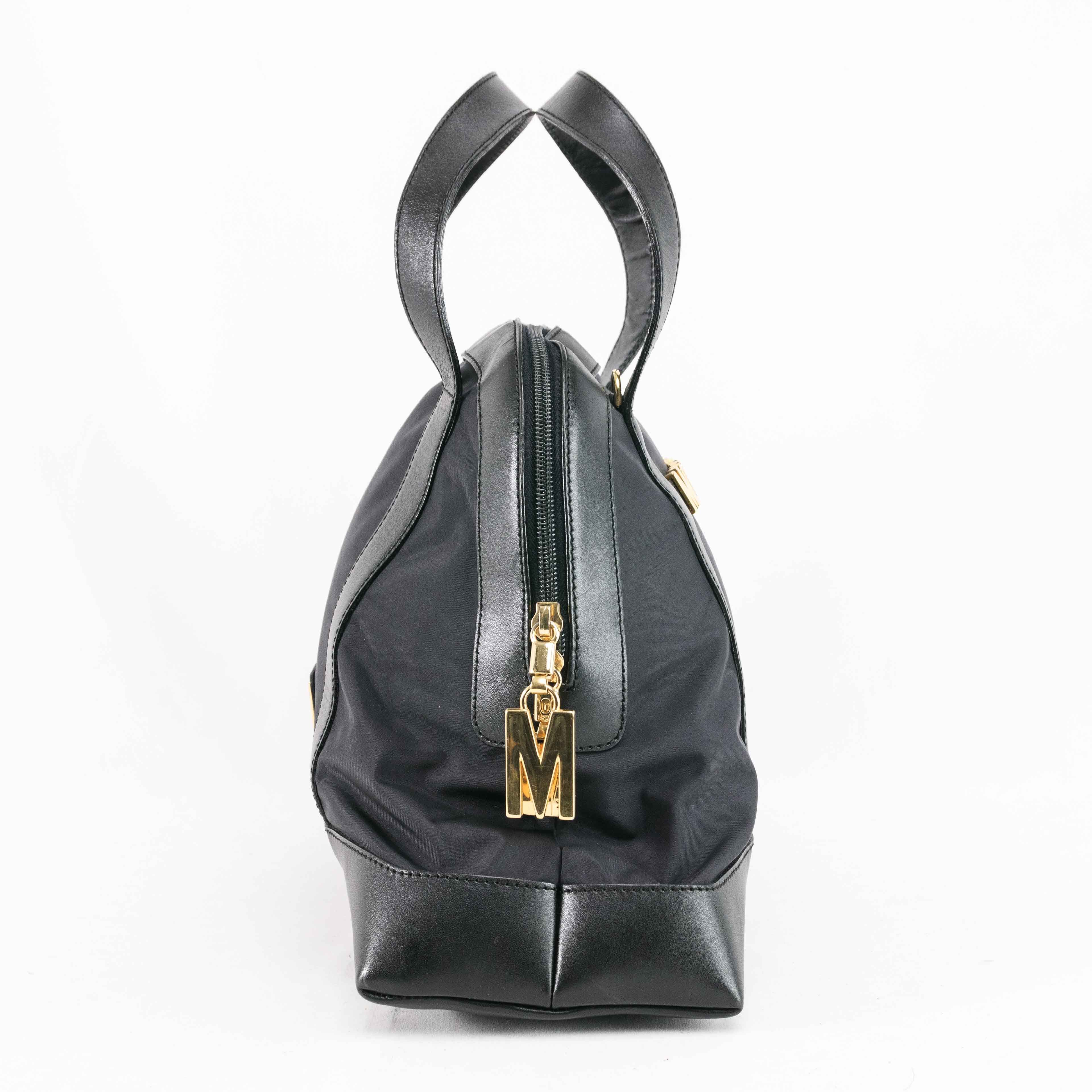 Moschino Moschino Black Nylon & Leather Satchel Bag Size ONE SIZE - 5 Thumbnail