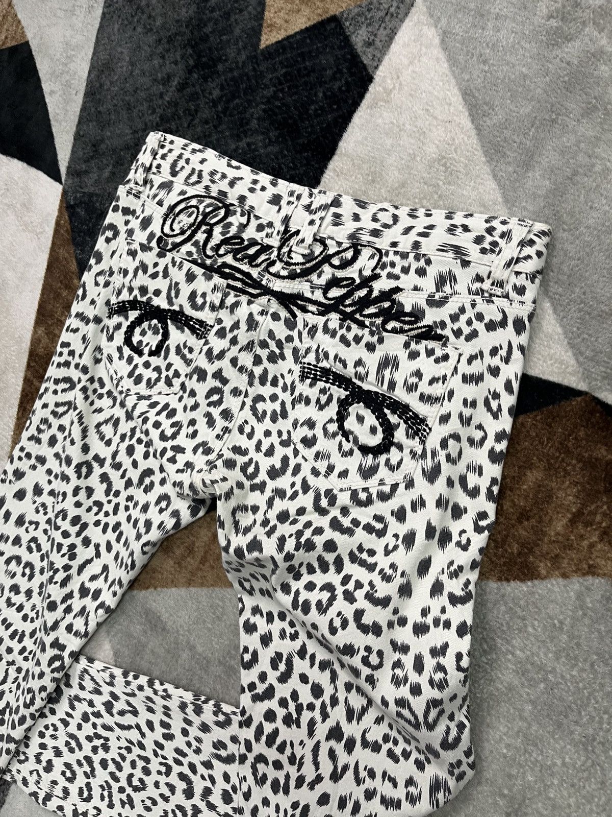 Hysteric Glamour Y2K Redpepper Japan Leopard Embroidered Vkei Punk Jeans Size US 31 - 6 Thumbnail