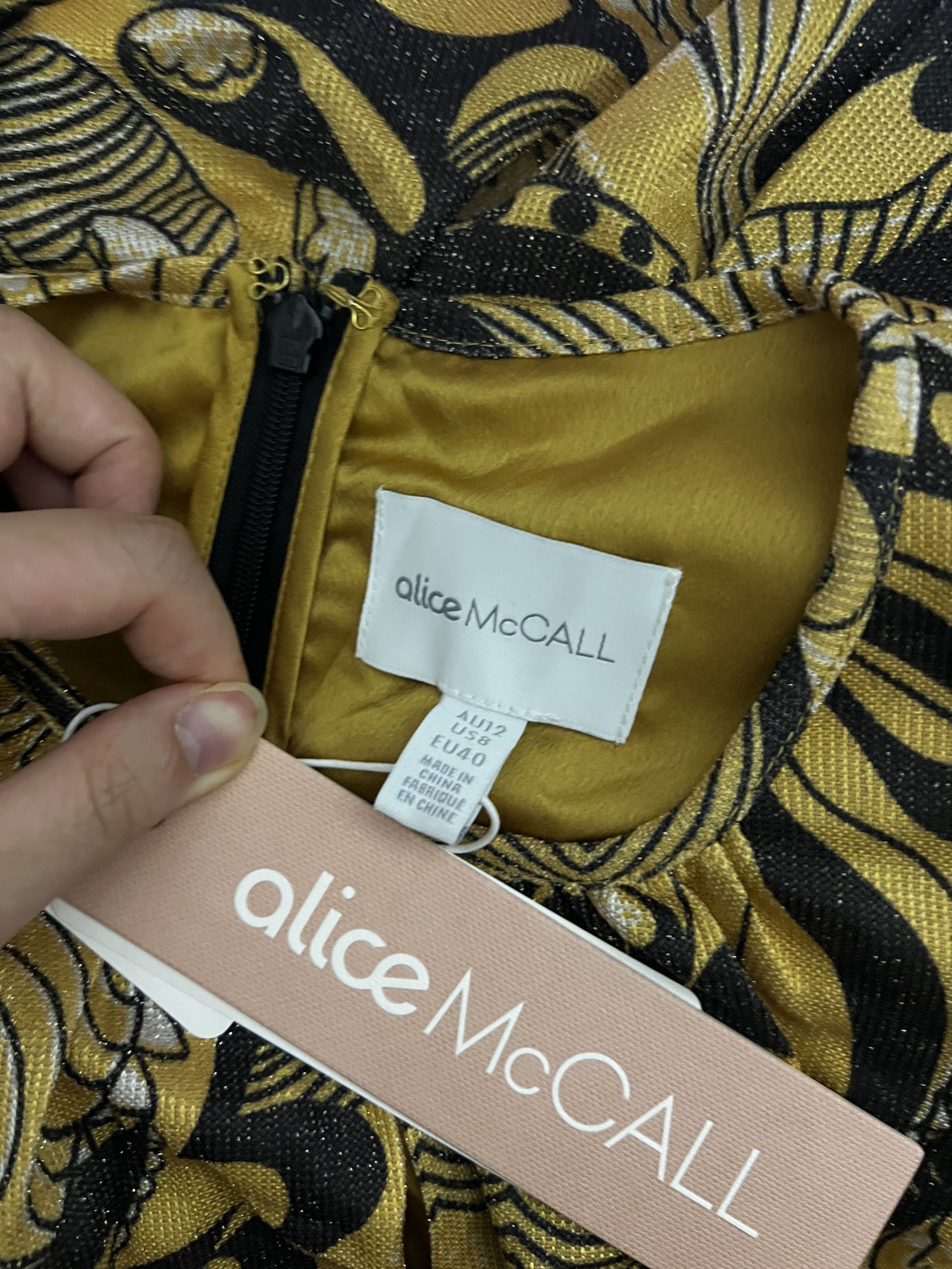 Alice McCall GOLD DUST FEATHER MIDI DRESS Size M / US 6-8 / IT 42-44 - 6 Thumbnail