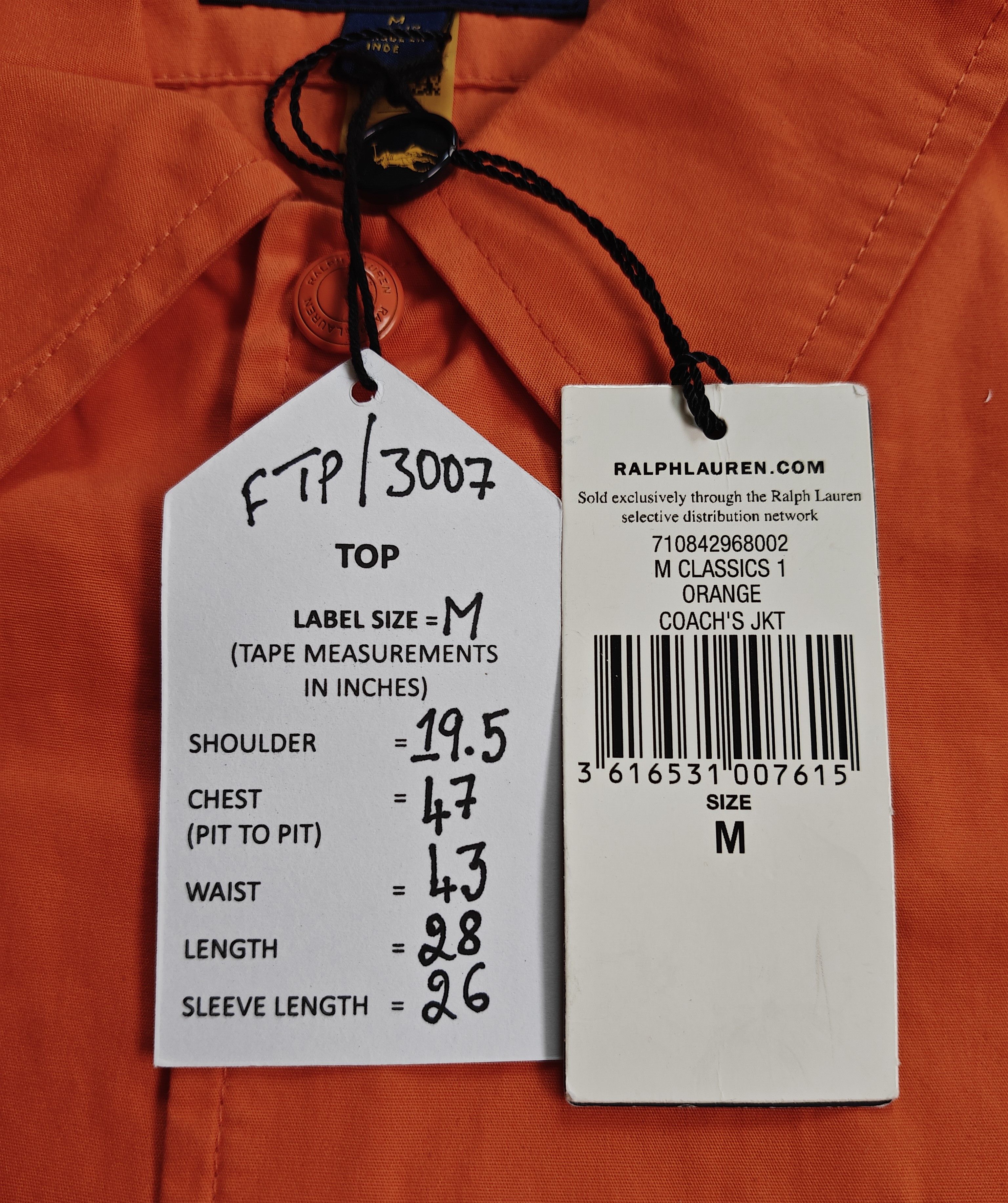 Polo Ralph Lauren Polo Ralph Lauren Windbreaker jacket Free Shipping FTP-3007 Size US M / EU 48-50 / 2 - 11 Thumbnail
