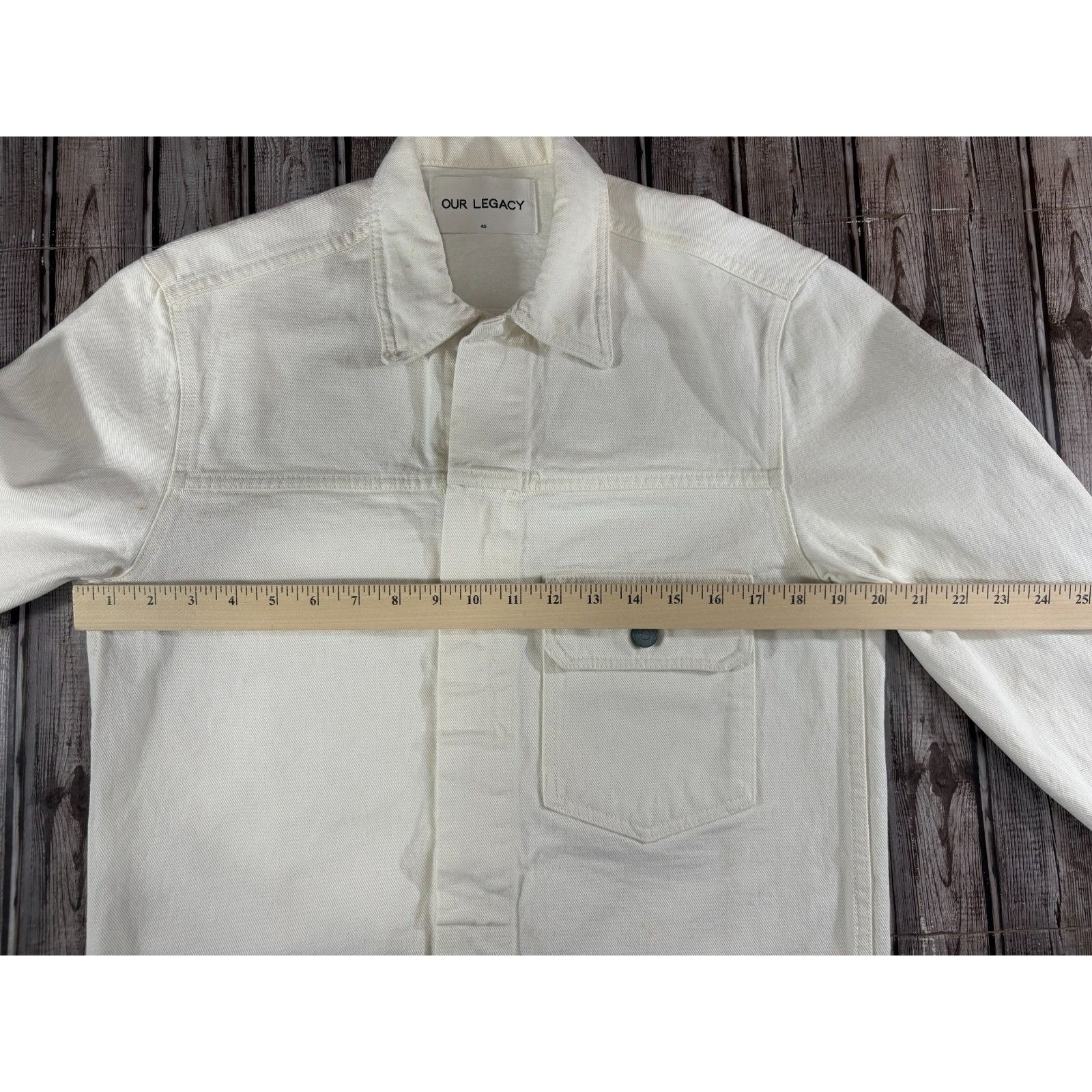 Our Legacy Our Legacy White Torn Twill Denim Jacket Size 46 EU S US Size US S / EU 44-46 / 1 - 6 Thumbnail