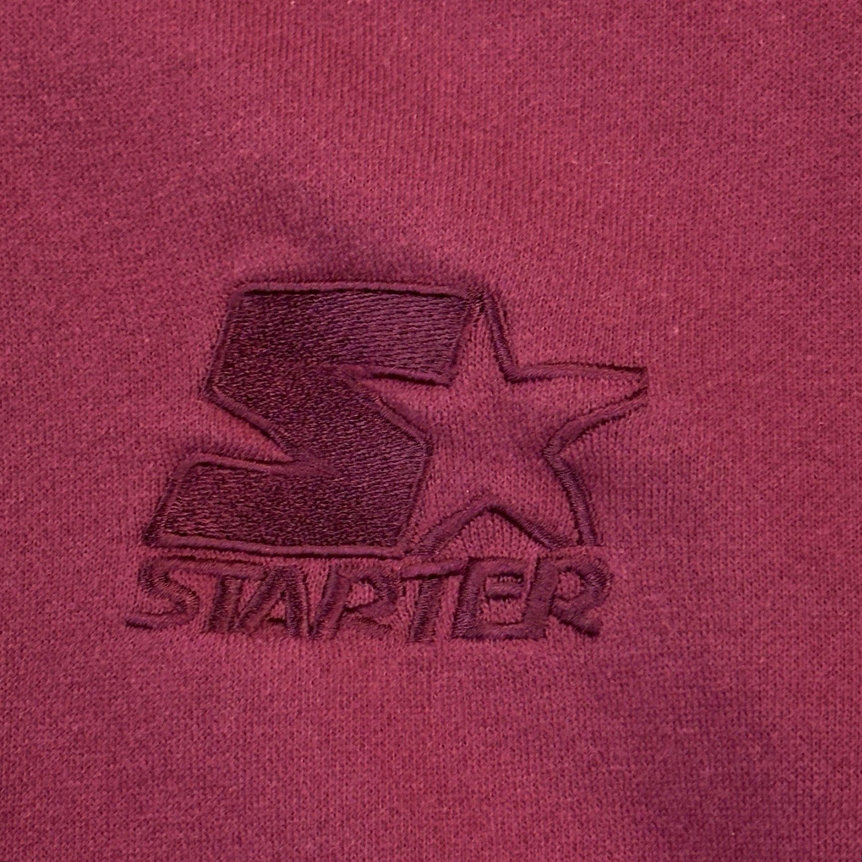 Starter VINTAGE Starter Hoodie Mens Large Burgundy Full Zip Embroidered Logos Y2K Size US L / EU 52-54 / 3 - 6 Thumbnail