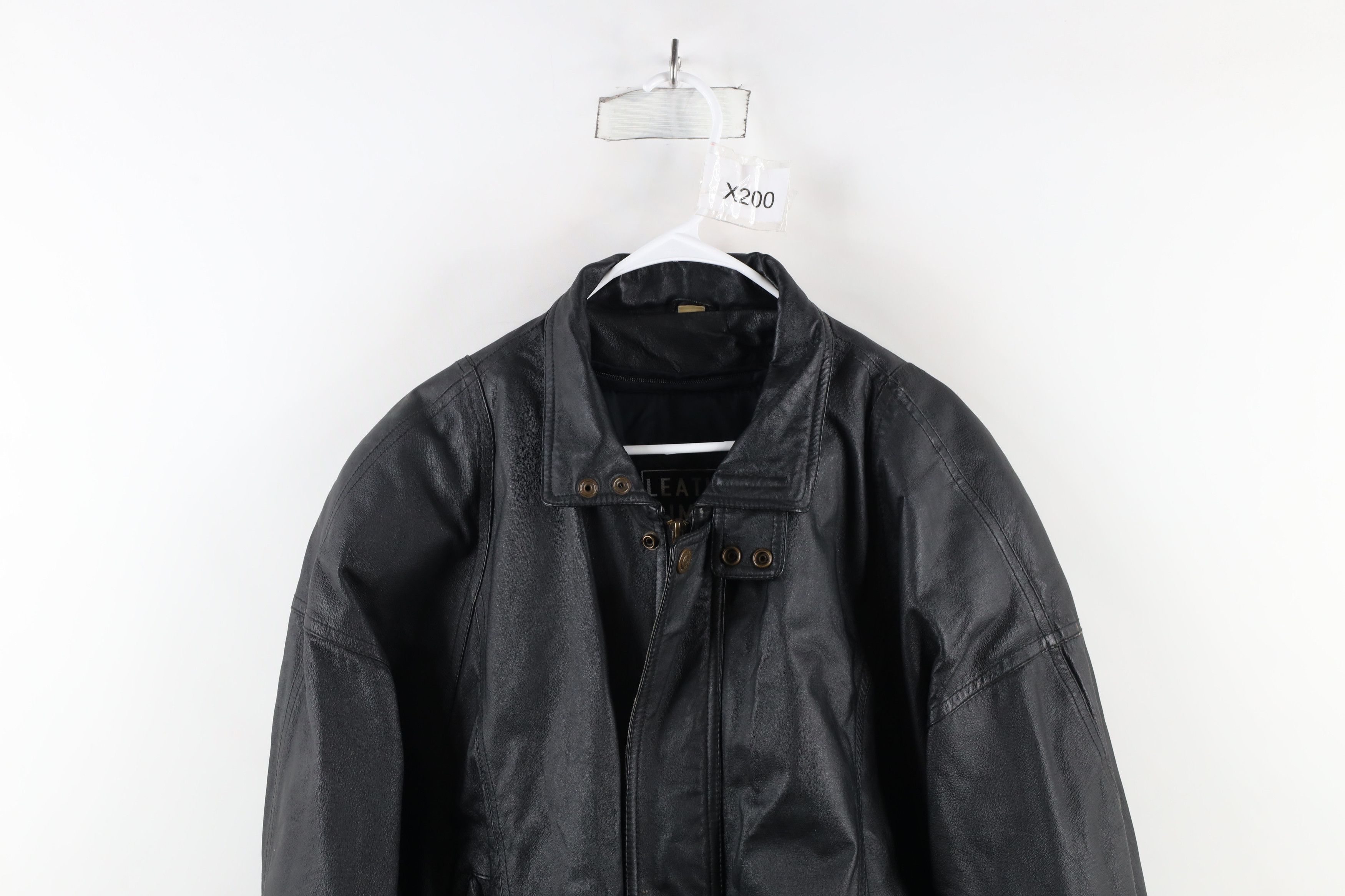 Vintage Vintage 90s Streetwear Leather Flight Bomber Jacket Black Size US M / EU 48-50 / 2 - 2 Thumbnail