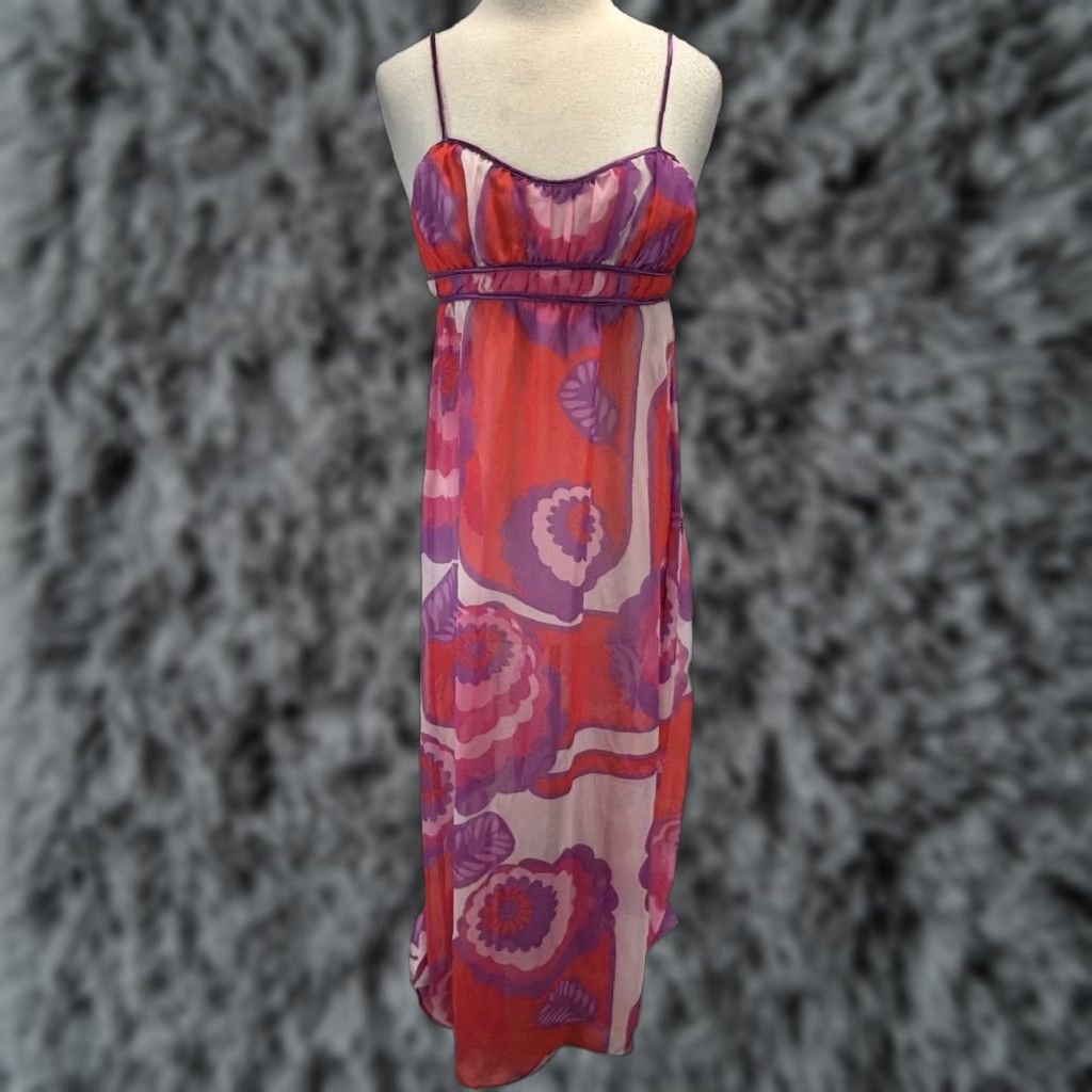 Vintage Vtg La Senza Lingerie Long Nightgown Sz XS S Retro Y2K Semi Sheer Empire Waist Size ONE SIZE - 1 Thumbnail