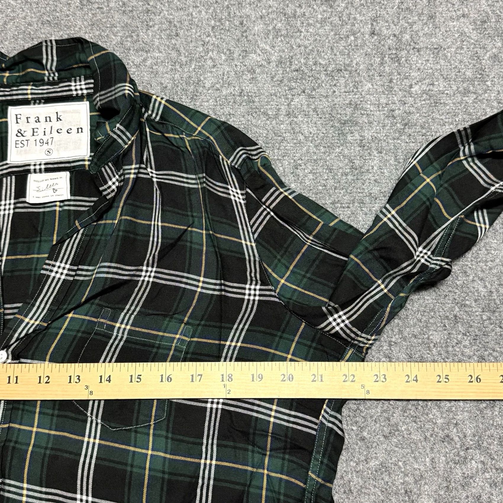 Frank & Eileen Frank & Eileen Shirt Womens Small Green Plaid Button Front Blouse Size S / US 4 / IT 40 - 5 Thumbnail