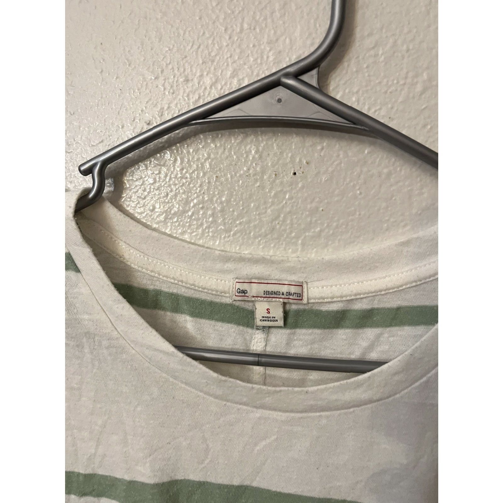 Gap Gap Green White Striped Sleeveless Tank Top Blouse Women Small Tank Women Size S Green Accent Ruffle Cotton Viscoe Basic VINTAGE not specified Size S / US 4 / IT 40 - 4 Thumbnail