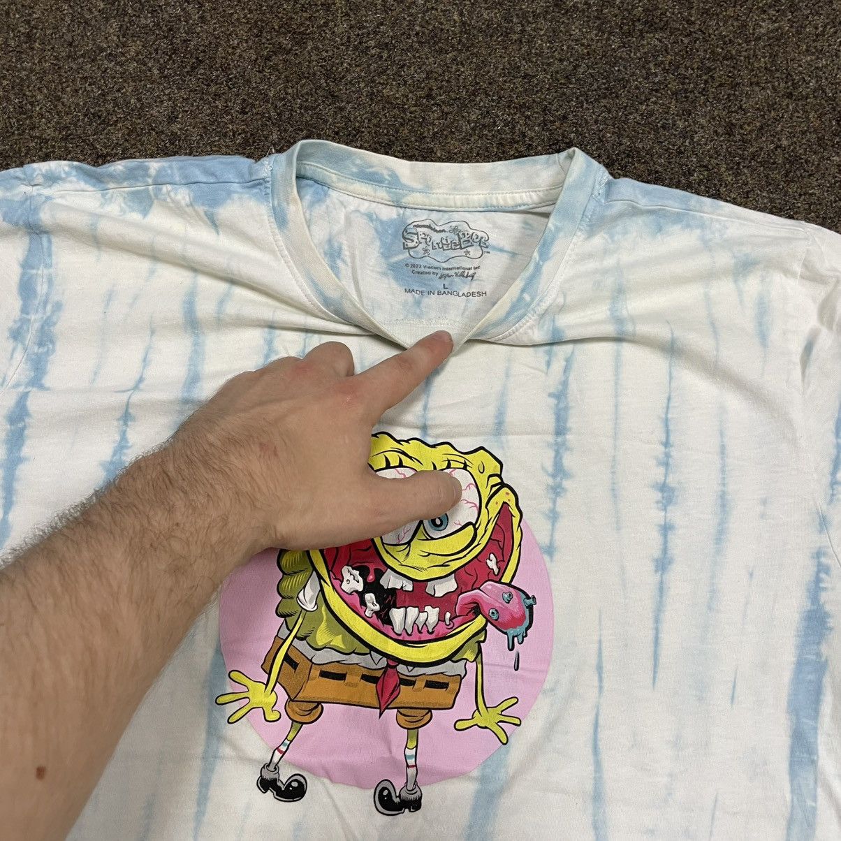 Vintage Vintage Y2K Sun Faded SpongeBob Graphic Tee Oversized Drip L Size US L / EU 52-54 / 3 - 5 Thumbnail