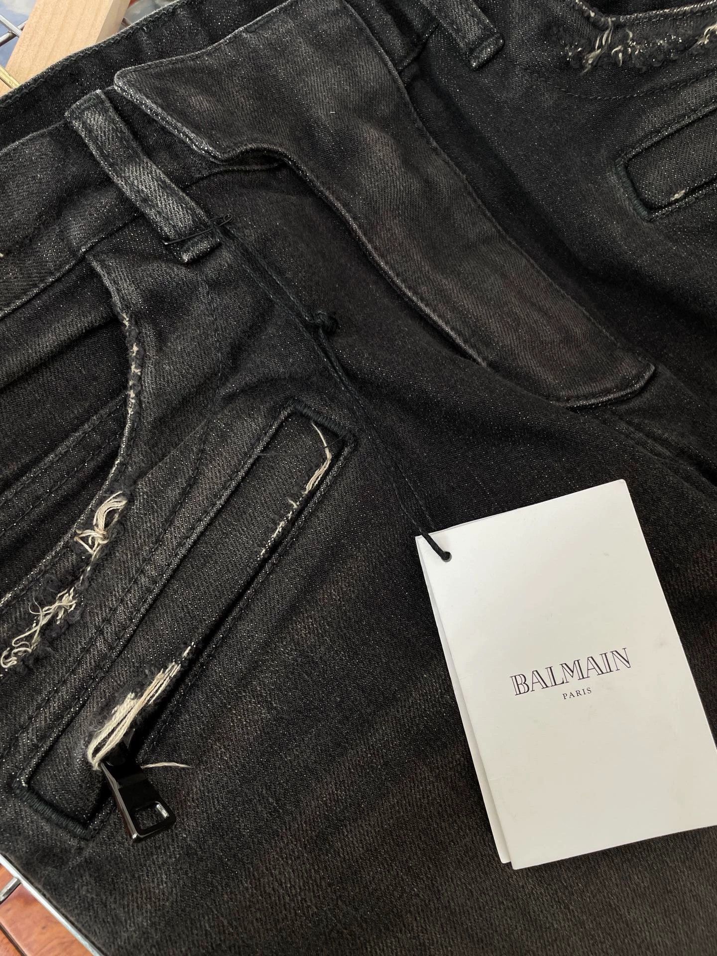 Balmain Balmain Biker Jeans Kanye Knee Rip Heavy 30 Size US 30 / EU 46 - 6 Thumbnail