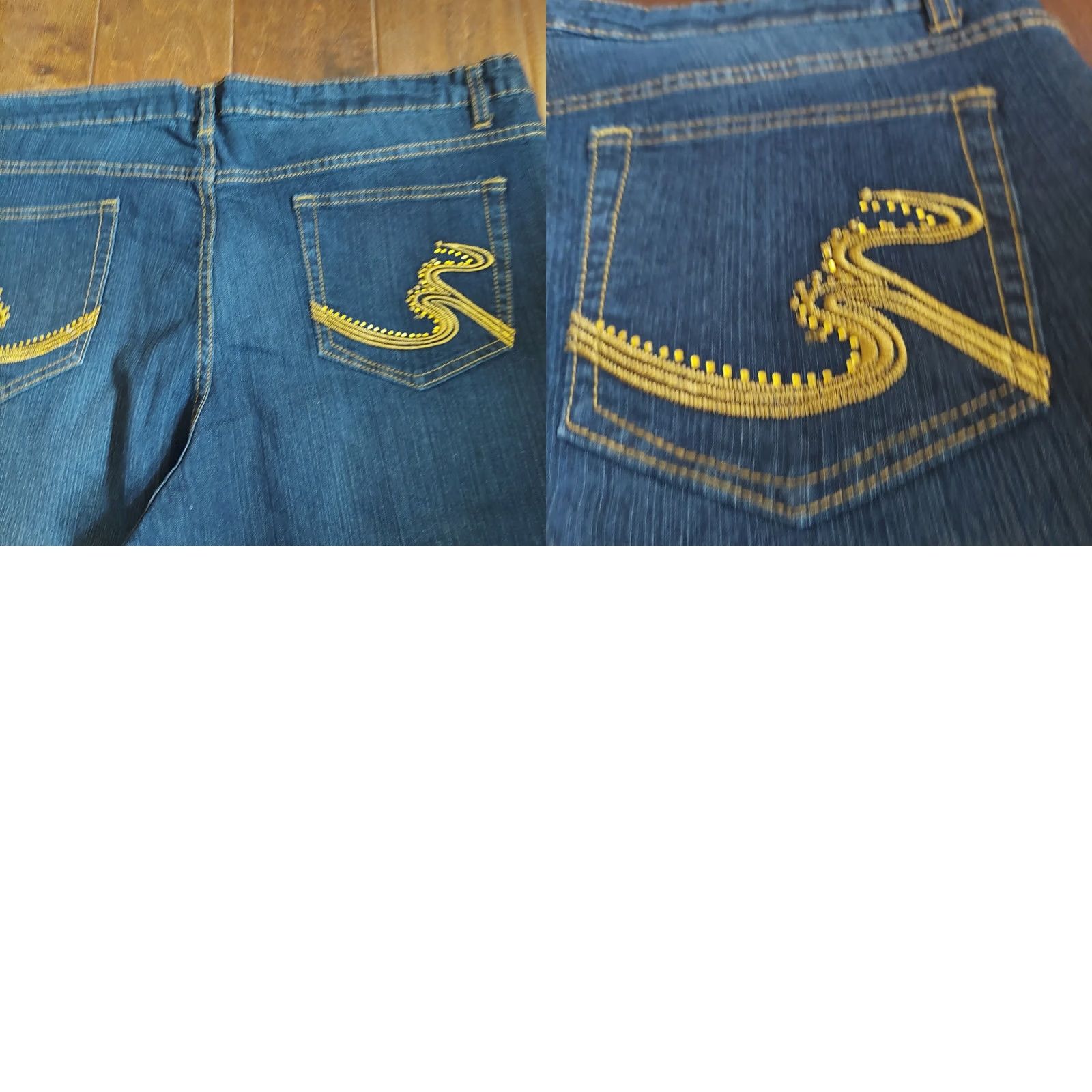Vintage LAST Navy Blue Denim Jeans Studded Back Pockets Plus Size 20 Women Straight Jeans Navy Blue 20 Womens Size 42" / US 20 - 11 Thumbnail