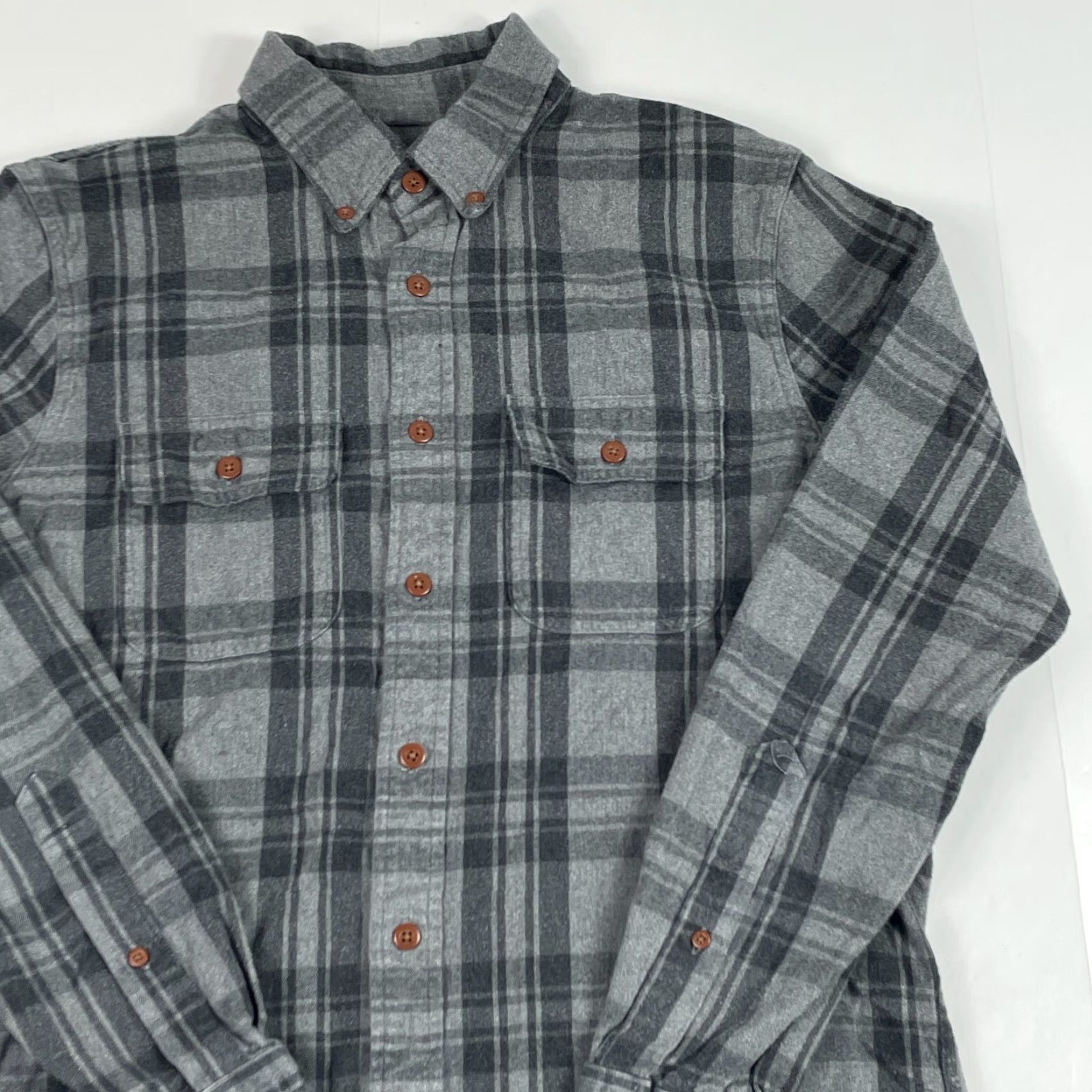 Abercrombie & Fitch VINTAGE Abercrombie & Fitch Shirt Mens Medium Gray Flannel Long Sleeve Button Down Hiking Size US M / EU 48-50 / 2 - 3 Thumbnail