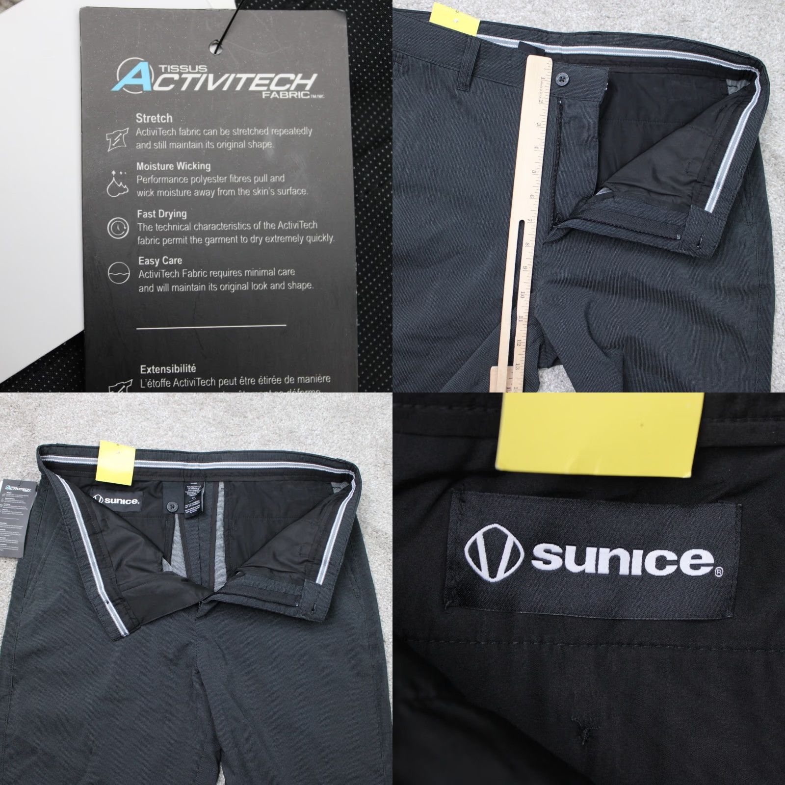 Vintage Sunice Shorts Mens 32 Black Geometric Golf Activitch Stretch Wicking NWT Chin o Size US 32 / EU 48 - 8 Thumbnail