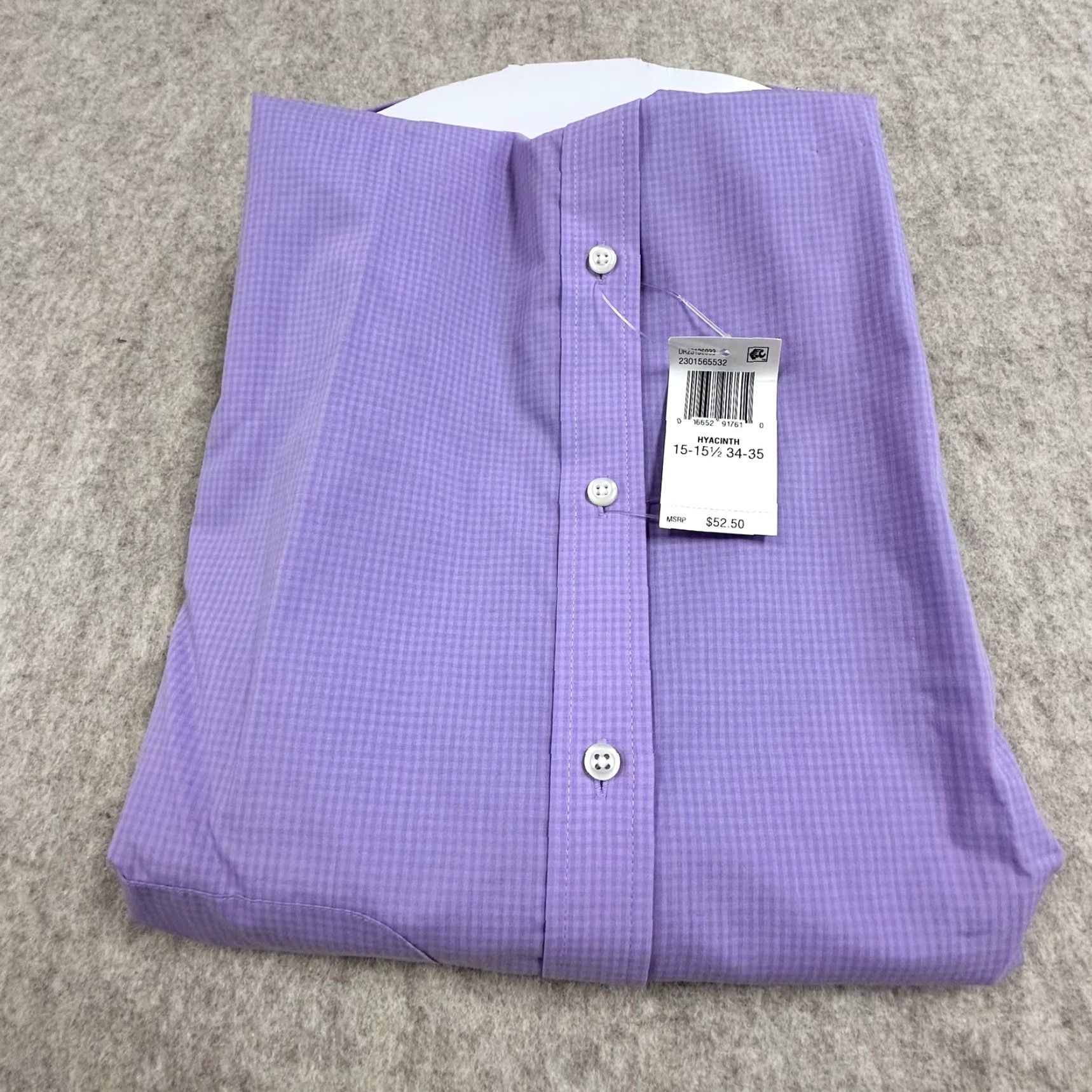 Izod IZOD Shirt Mens Medium Hyacinth Purple All Over Stretch Regular Fit Button Up Shirt Size US M / EU 48-50 / 2 - 6 Thumbnail