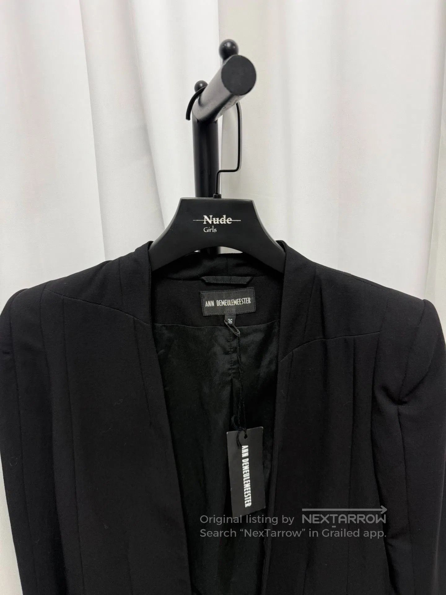 Ann Demeulemeester Ann Demeulemeester Pleated Square Shoulder Blazer. Size US M / EU 48-50 / 2 - 3 Thumbnail