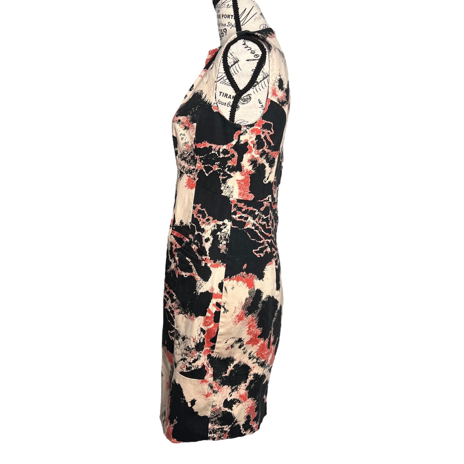 French Connection Splotch Patterned Sleeveless Pocketed Shift Dress Size M / US 6-8 / IT 42-44 - 2 Thumbnail