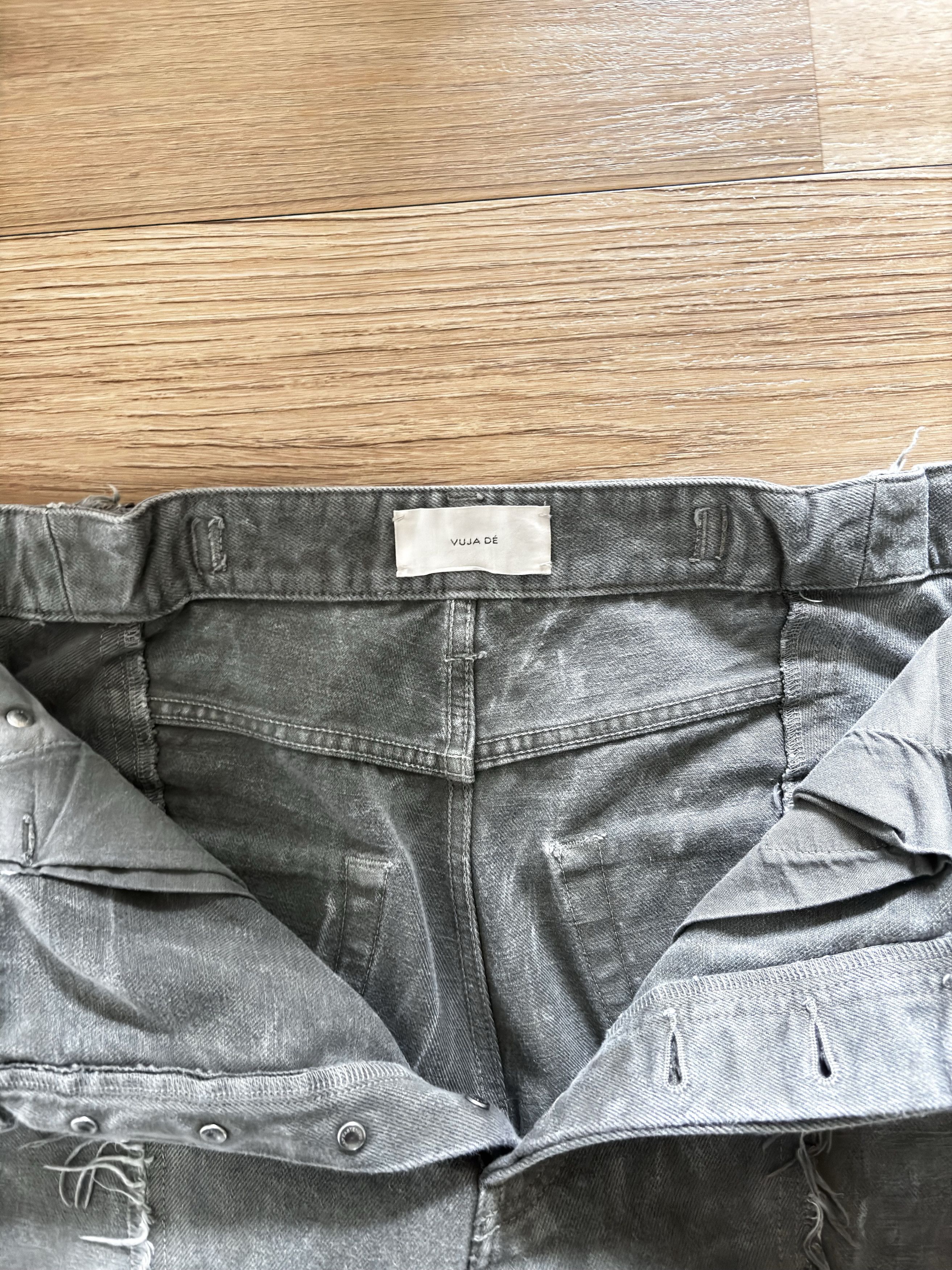 Vuja De Vuja Dé "Diviser" Inside-Out Denim Cargo Pants Size US 32 / EU 48 - 9 Thumbnail