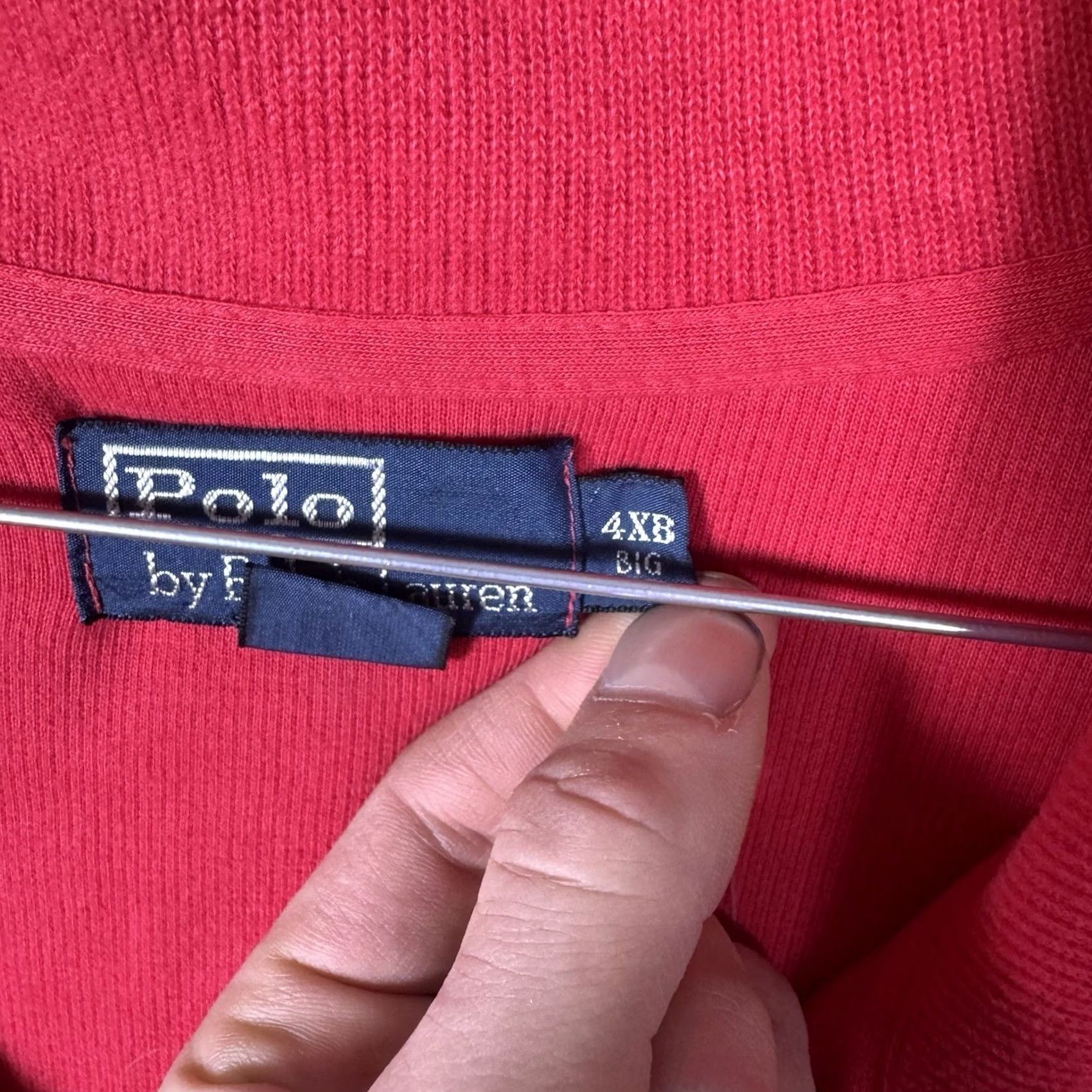 Polo Ralph Lauren DEADSTOCK Polo Ralph Lauren Mens 4X Vintage Sweater Knit Red 1/4 Zip Pullover Cotton Deathstock Size US XXL / EU 58 / 5 - 7 Thumbnail
