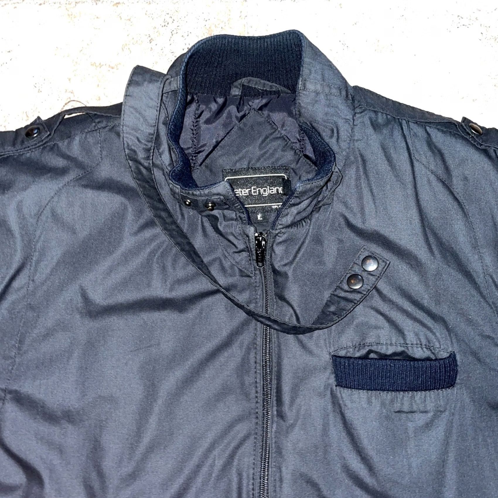 Vintage Peter England Jacket Mens L Blue VTG Full Zip Lined Size US L / EU 52-54 / 3 - 2 Thumbnail