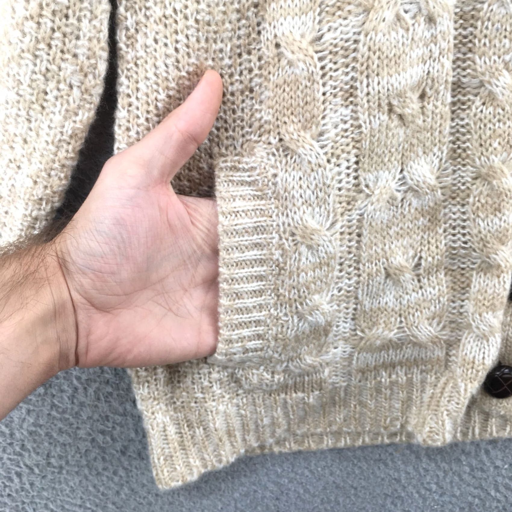 Vintage Maurices Cardigan Sweater Women Medium Knit Long Sleeve Button Beige NEW Size M / US 6-8 / IT 42-44 - 6 Thumbnail