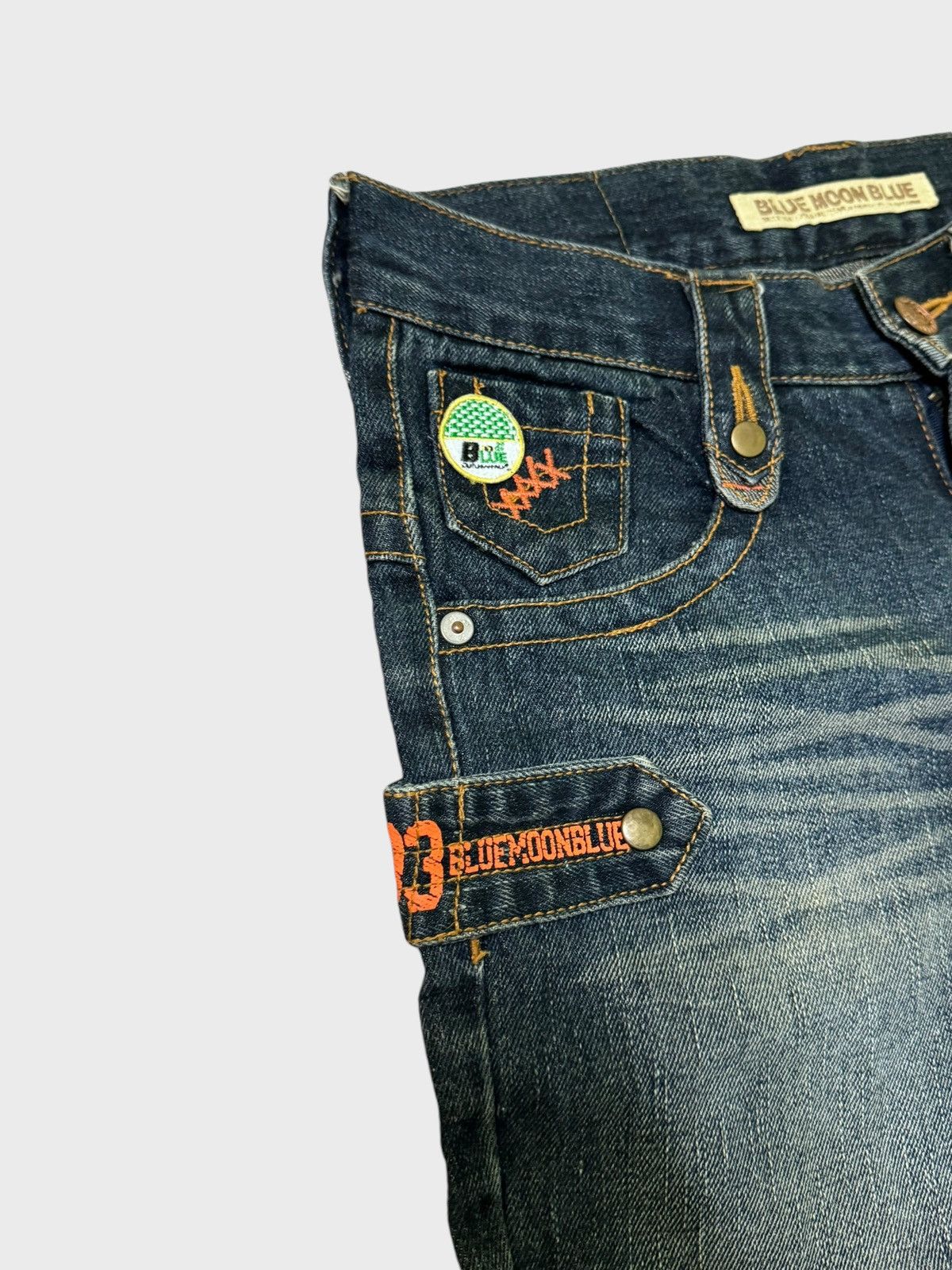 Japanese Brand Vtg BLUE MOON BLUE Surf Style Patches Denim Pant Size US 30 / EU 46 - 7 Thumbnail