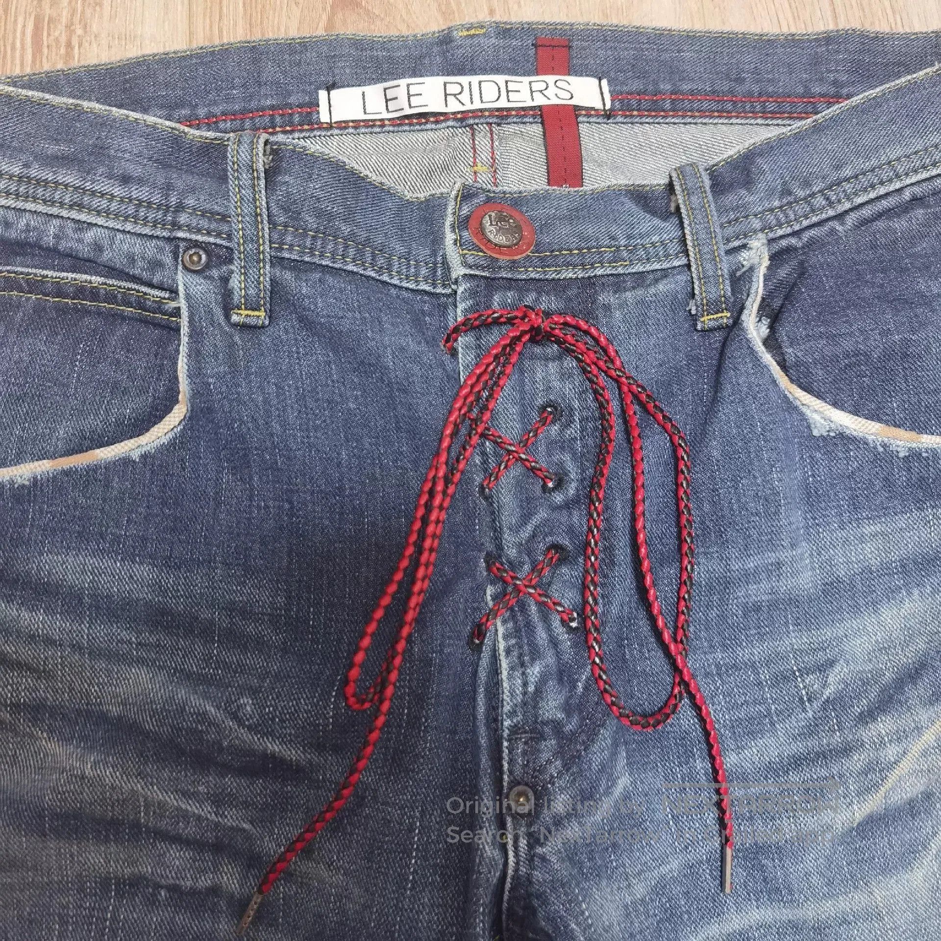 Lee Lee Riders Japanese Graffiti Strap Jeans. Size US 36 / EU 52 - 4 Thumbnail