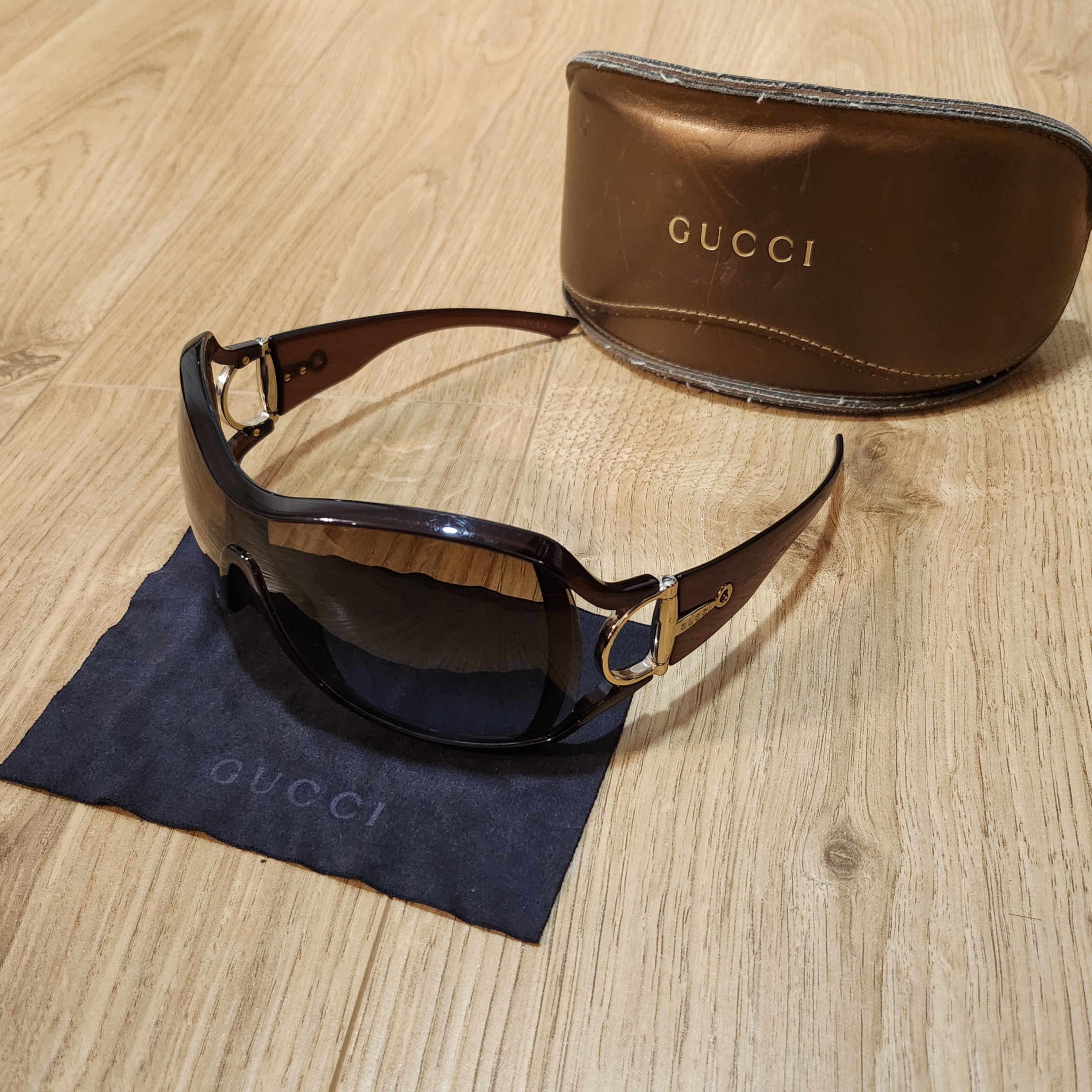 Gucci × Streetwear × Vintage GUCCI Bamboo Horsebit Rimless Shield