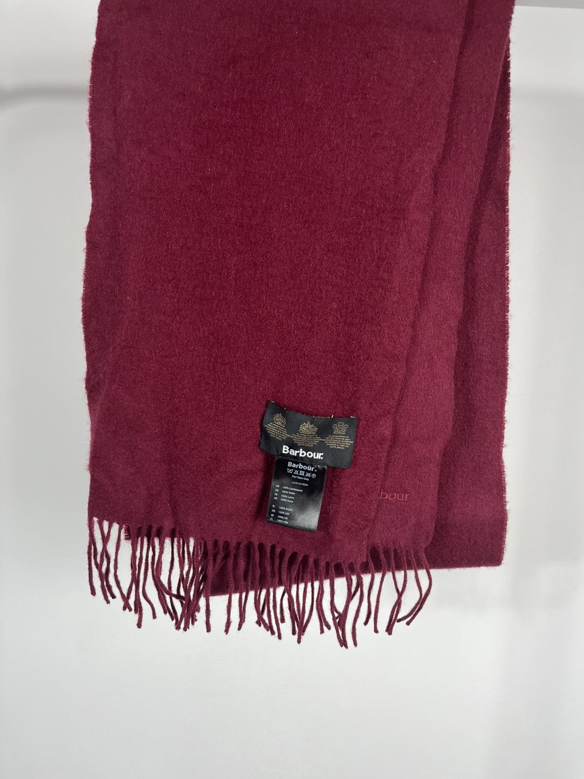 Barbour Barbour Burgundy Lambswool Scarf 195x26 cm Size ONE SIZE - 2 Thumbnail