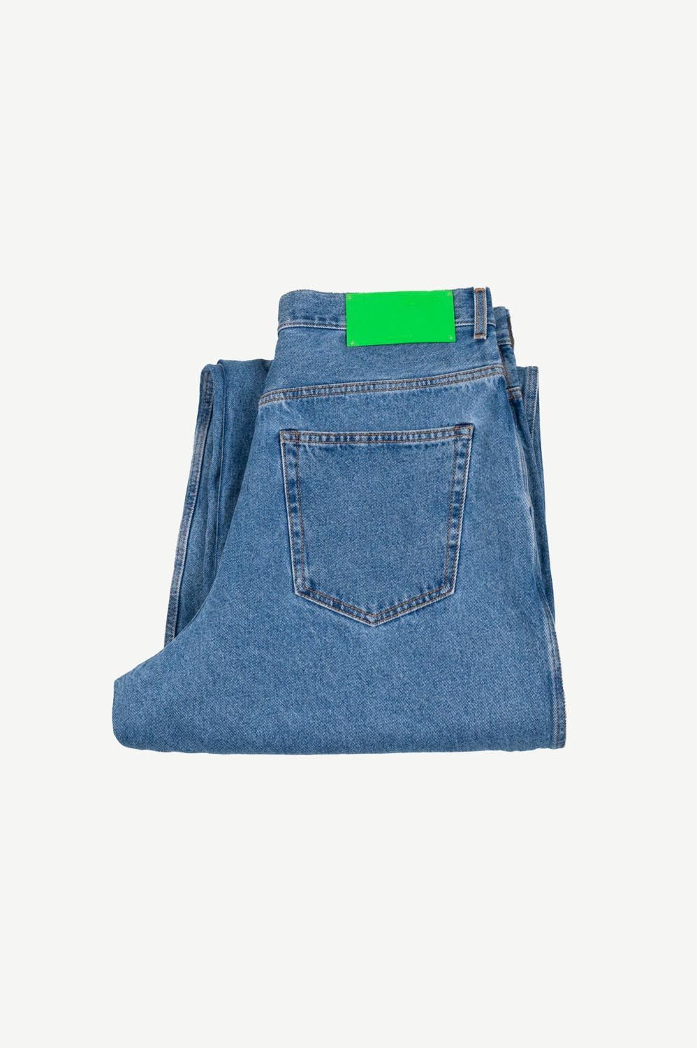 New Off-White Seasonal Men Wide Leg Blue Jeans 34(XL) H3534