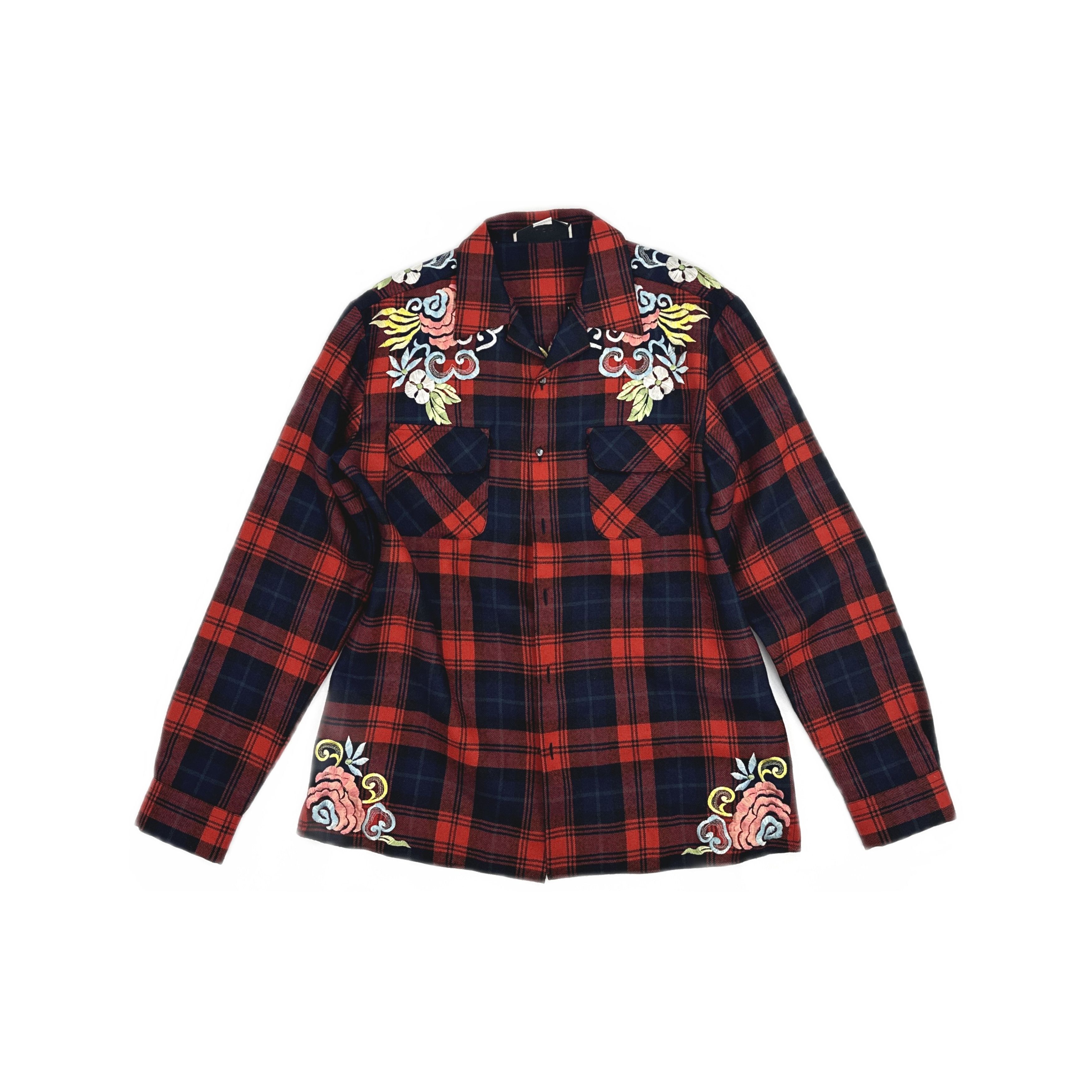 Gucci Gucci Dragon Embroidery Plaid Shirt Size 48 Size US M / EU 48-50 / 2 - 1 Thumbnail