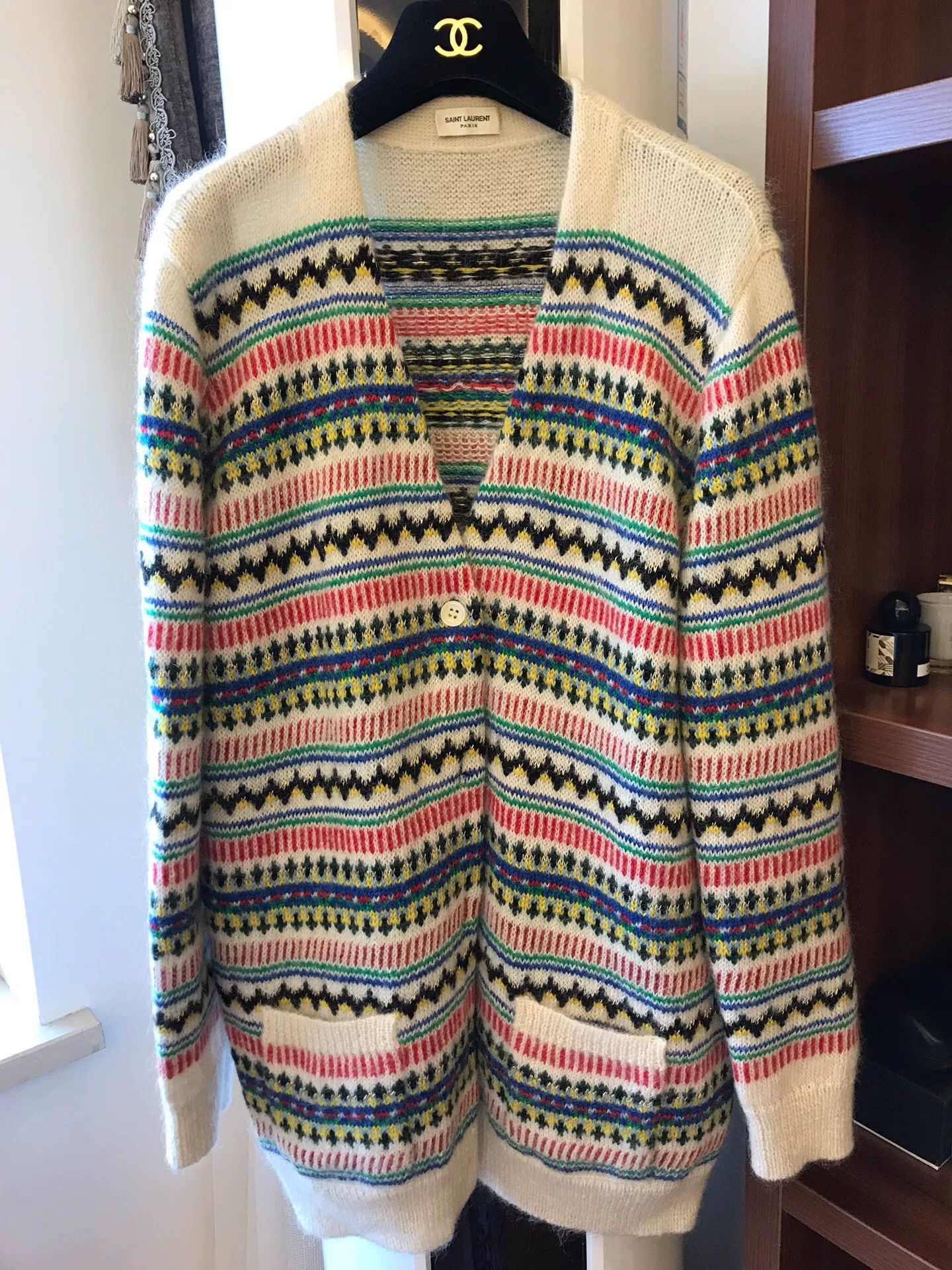 Saint Laurent Paris YSL Striped Cardigan Size M / US 6-8 / IT 42-44 - 1 Thumbnail